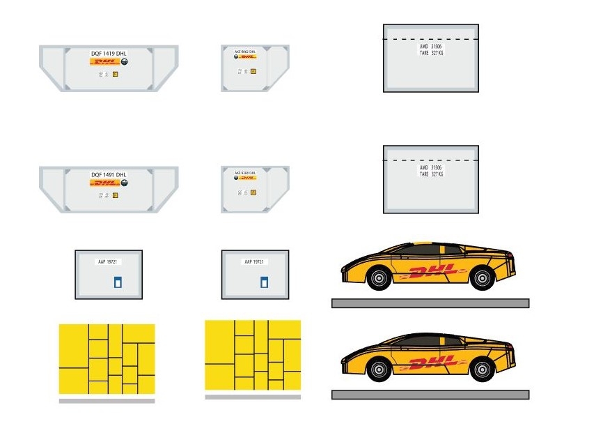 UNLD-CG-4065 - Fantasy Wings - Cargo Container Set DHL - 1:400