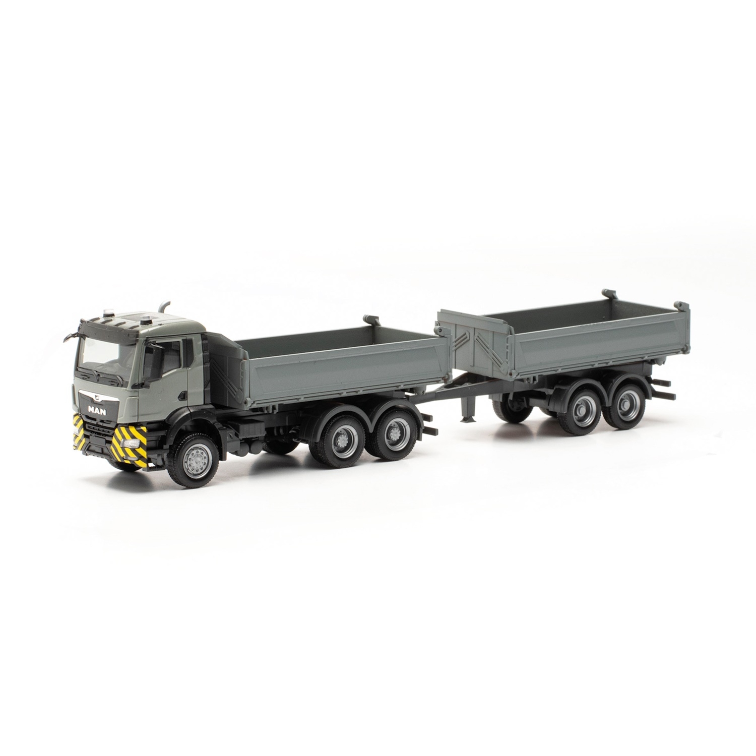 316255 - Herpa - MAN TGS NN tipp truck/trailer, grey/yellow