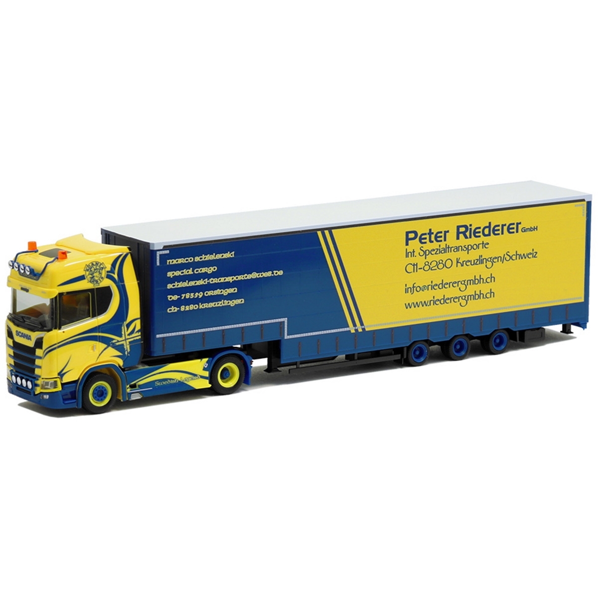 945097 - Herpa - Scania CS Highline Volumen-Sattelzug "M. Schielenski Transporte"