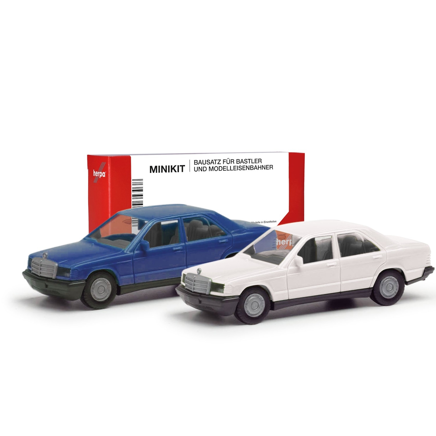 012409-009 - Herpa MiniKit - 2x Mercedes-Benz 190E Limousine (blue + white)