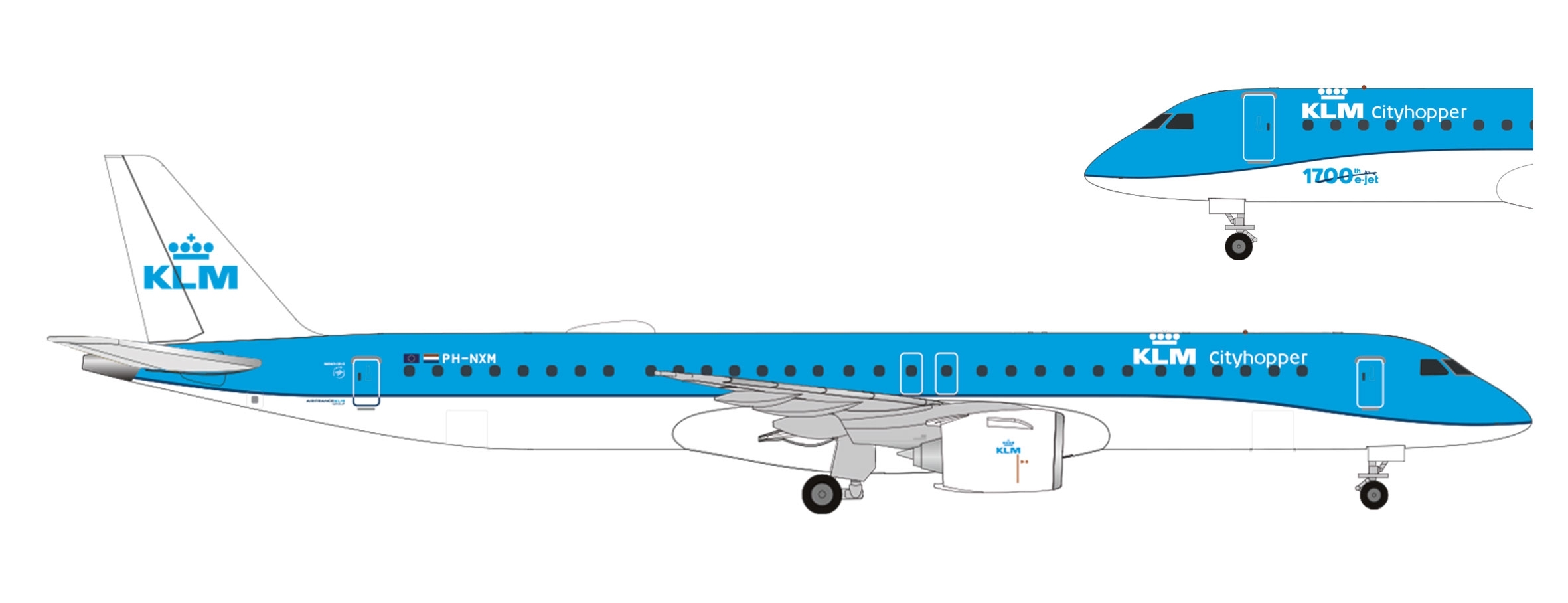 536554-001- Herpa Wings - KLM Cityhopper Embraer E195-E2 - PH-NXM