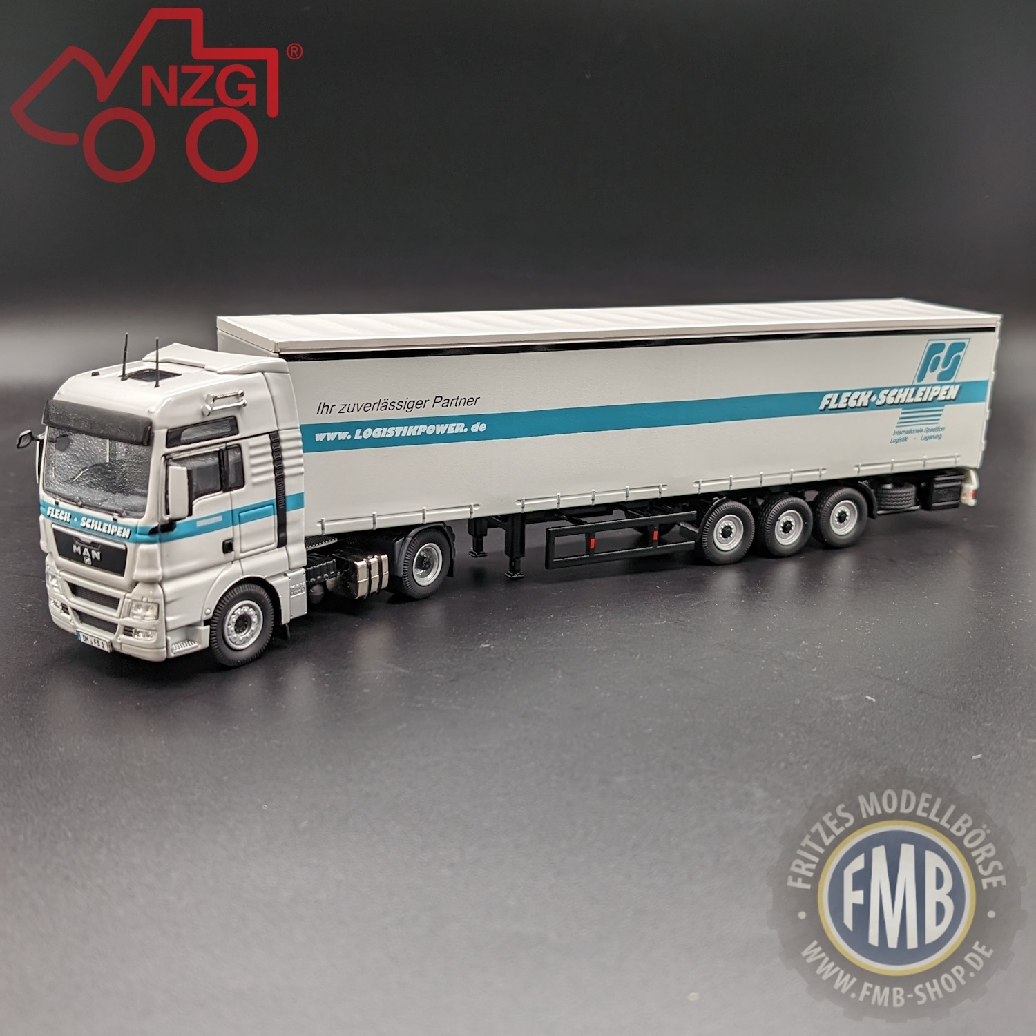 848/02 - MAN TGX 4x2 with curtainside trailer 3axle  - Fleck Schleipen -