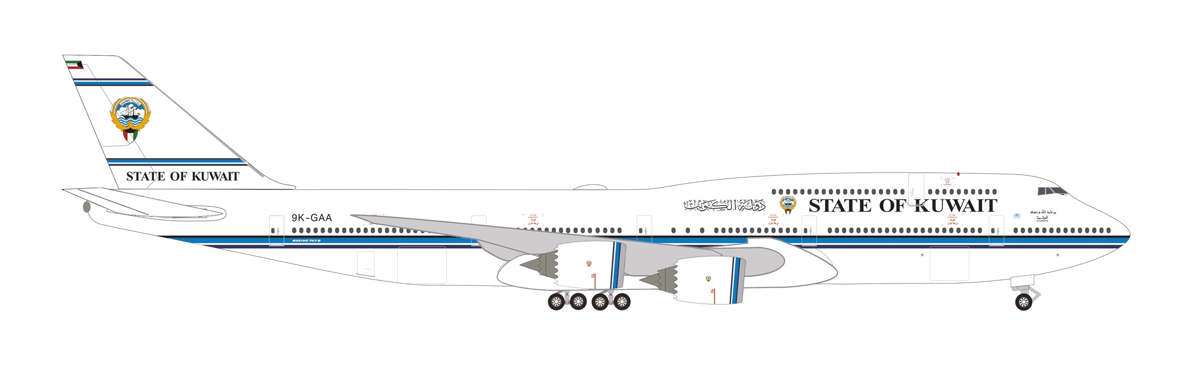 538046 - Herpa Wings - Kuwait Goverment Boeing 747-8 BBJ - 9K-GAA -