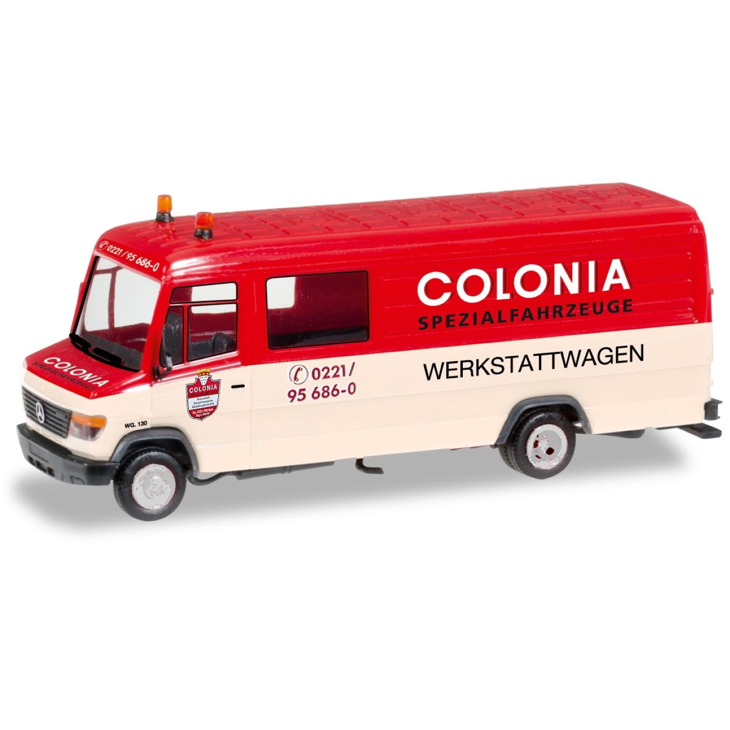 092418 - Herpa - Mercedes-Benz Vario Langkasten  "Colonia Werkstattwagen"