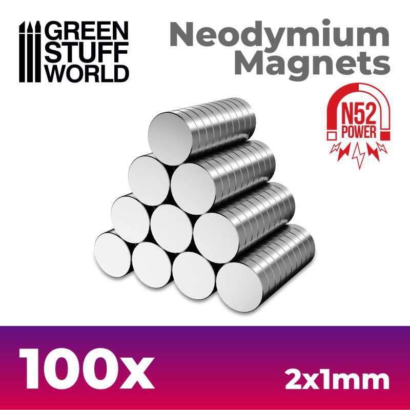 11600 - Green Stuff World - Neodym-Magnete 2x1mm - 100 stück (N52)