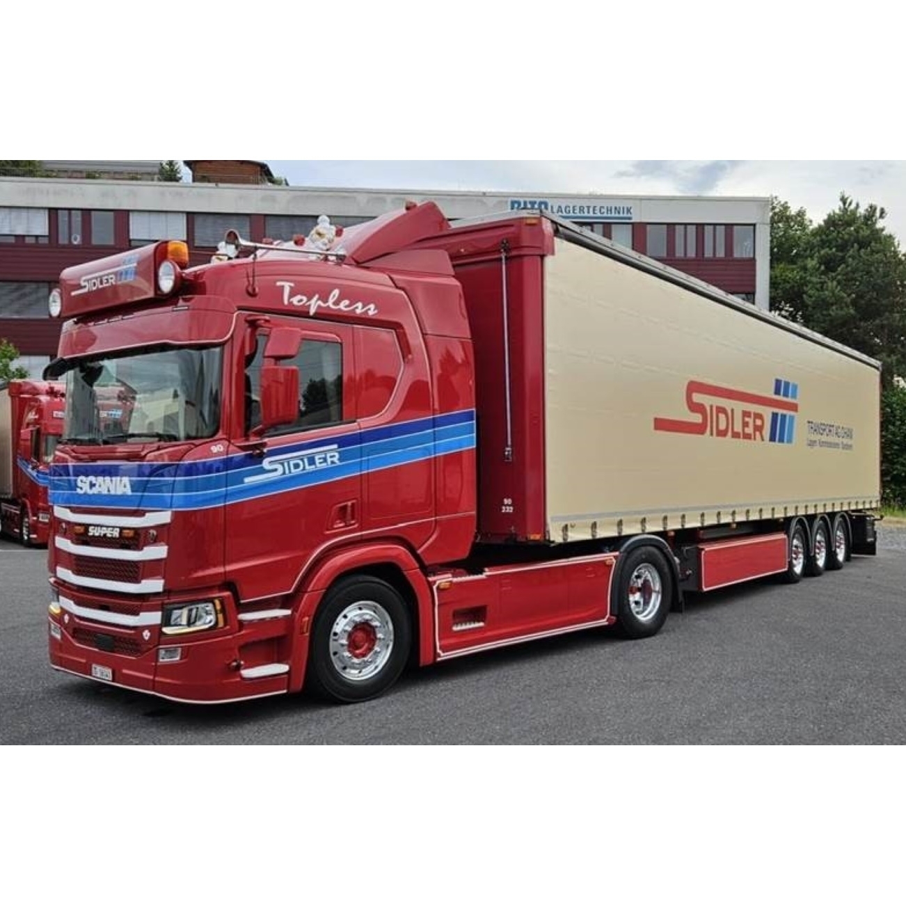 86949 - Tekno - Scania R serie 4x2 with curtainside trailer 3axle - Sidler - CH -