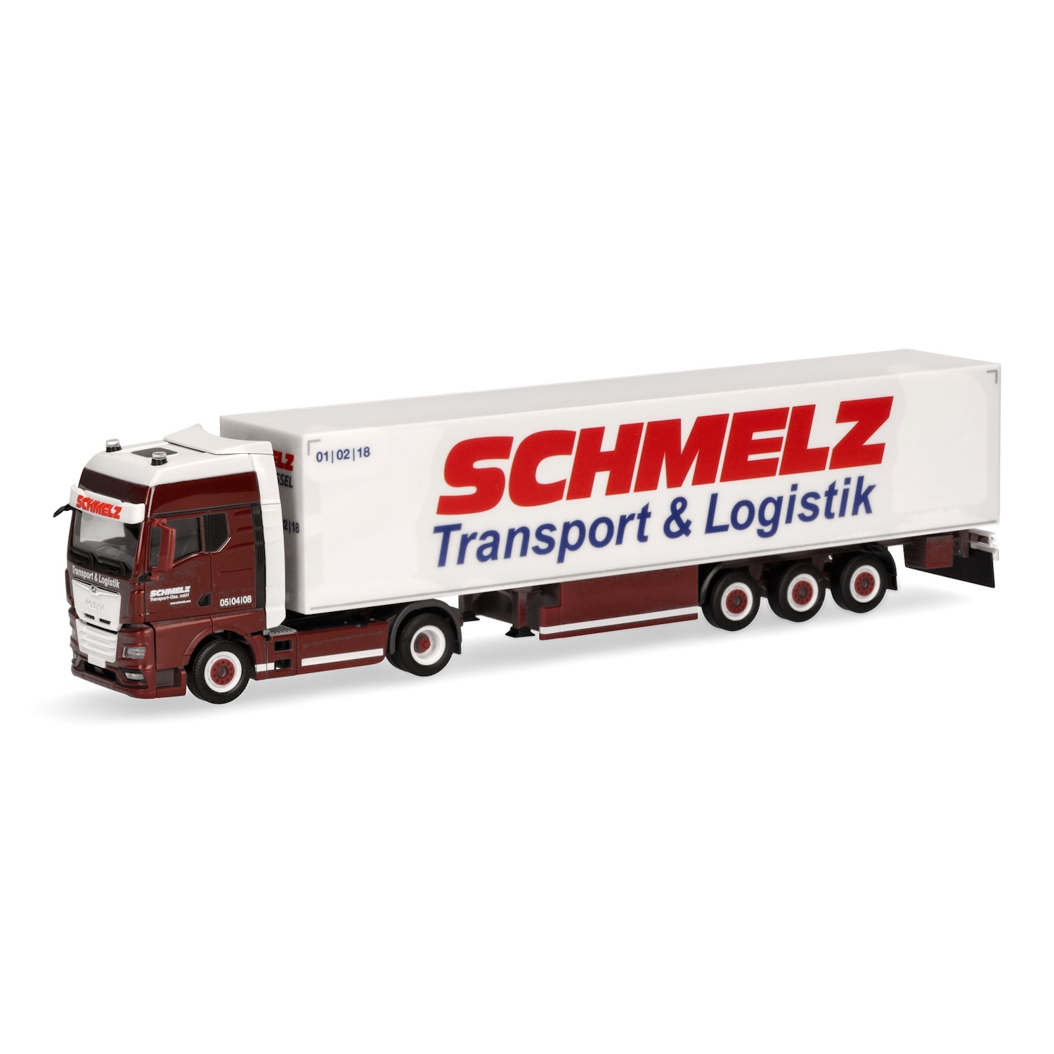 317351 - Herpa - MAN TGX GX with box semitrailer "Schmelz, Kassel"