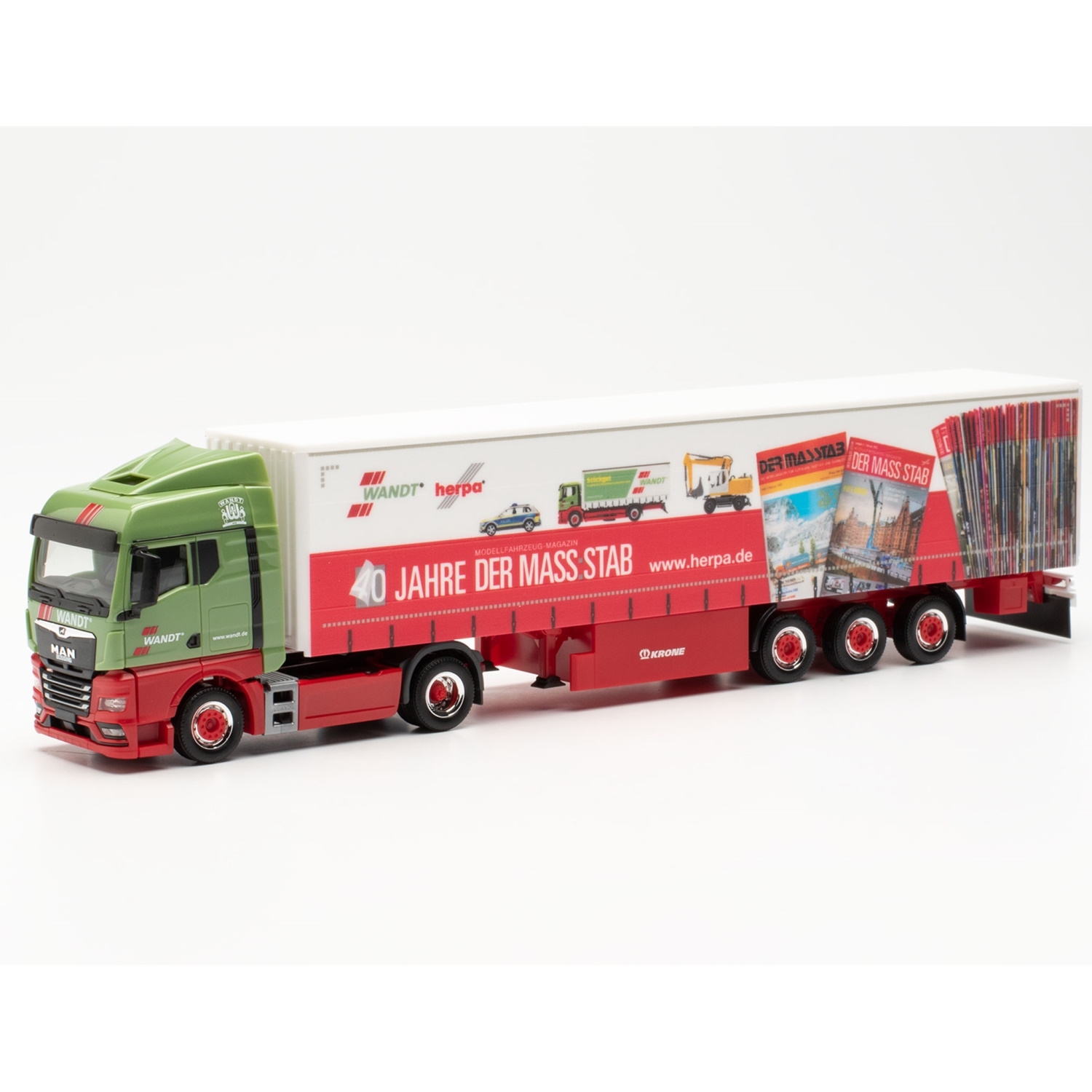 315555 - Herpa - MAN TGX GM Gardinenplanen-Sattelzug "Wandt / 40 Jahre Der Mass:stab"