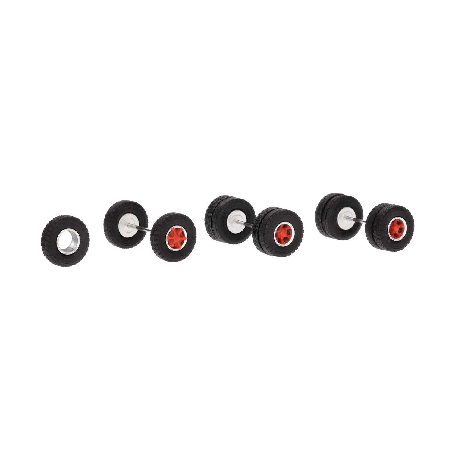 87MBS026369 - Herpa Accessories - Scania Vabis Trilex-wheelsets, silver/red