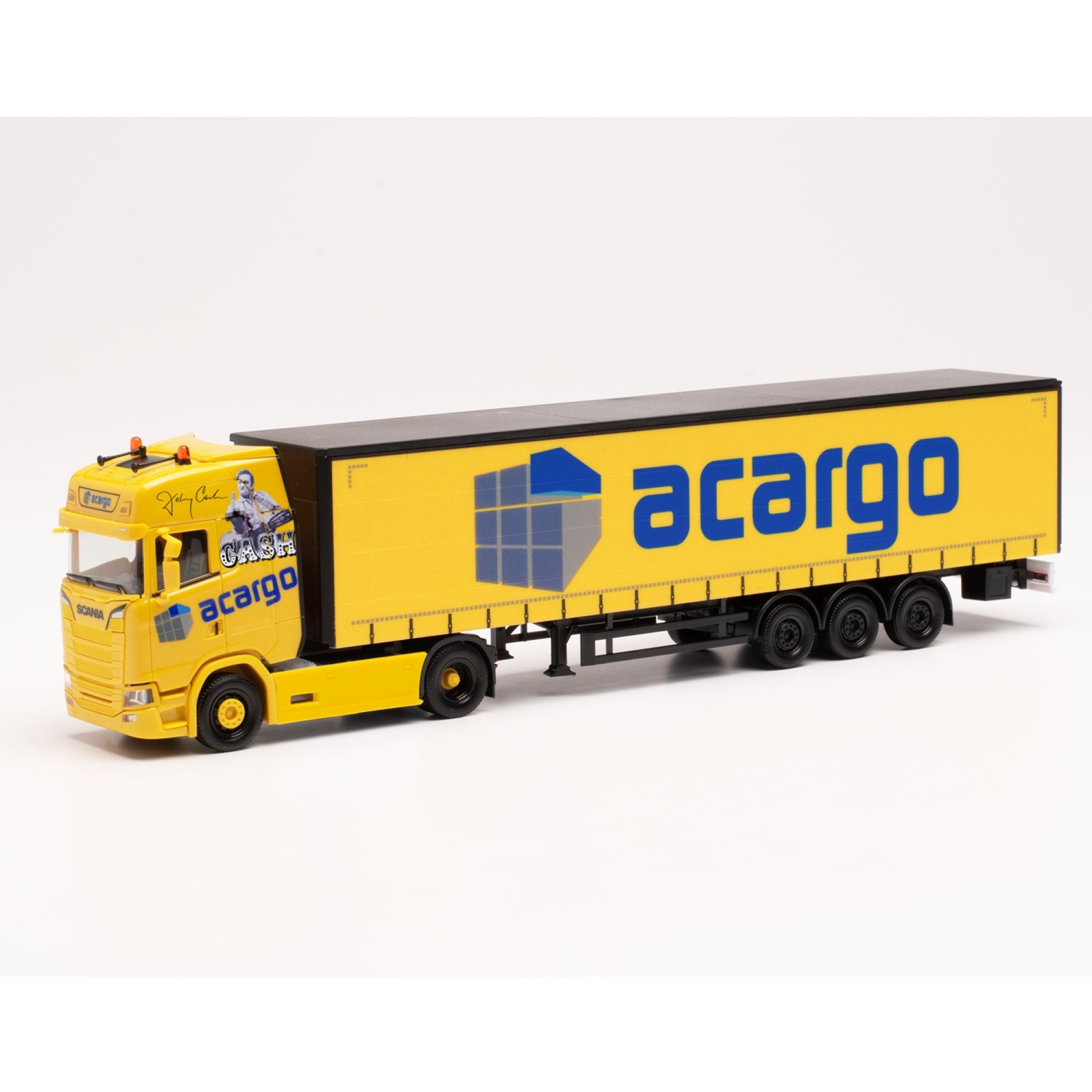 314763 - Herpa - Scania CS20 Highline Gardinenplanen-Sattelzug - Acargo / Johnny Cash