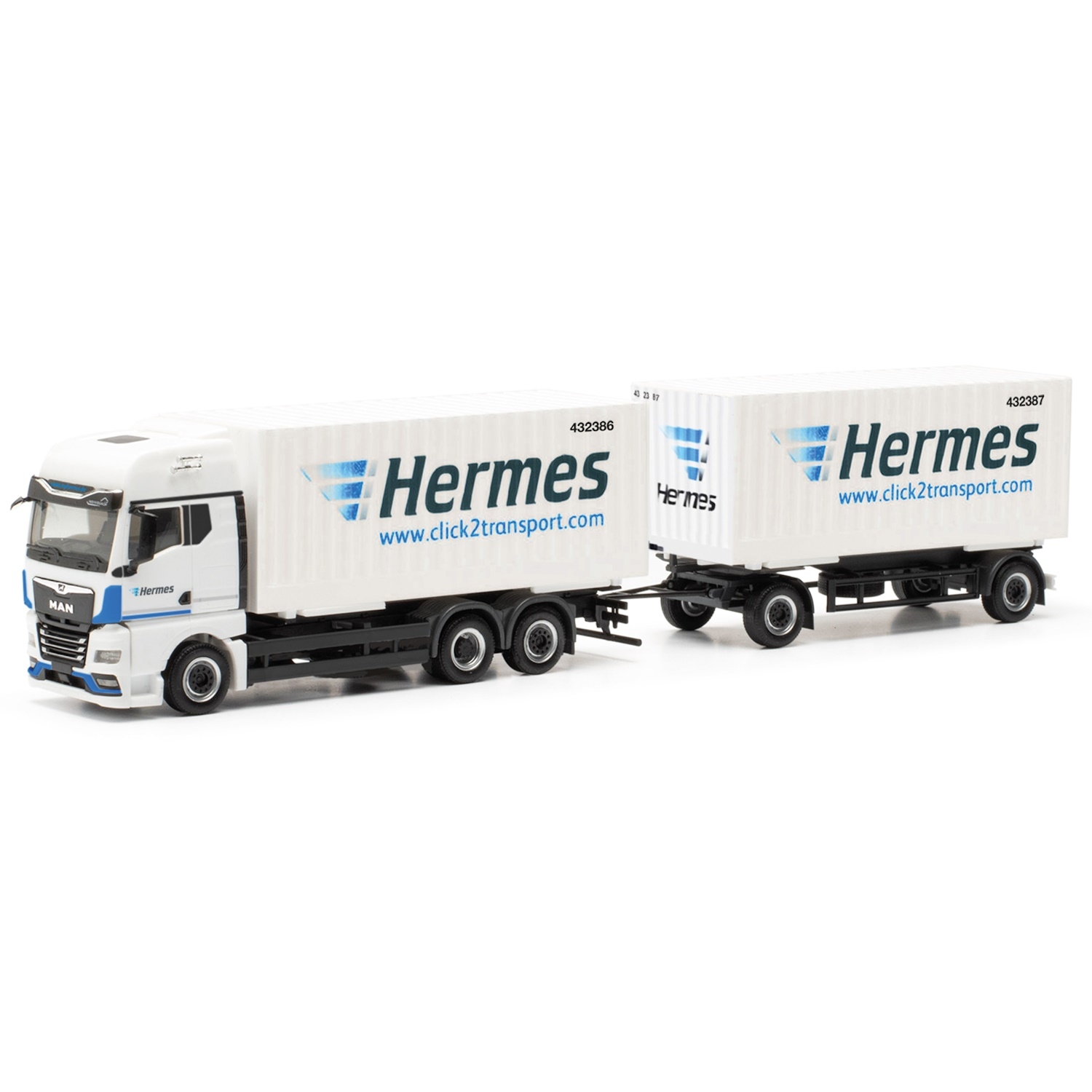 317658 - Herpa - MAN TGX GX interchangeable box truck/trailer "Hermes"