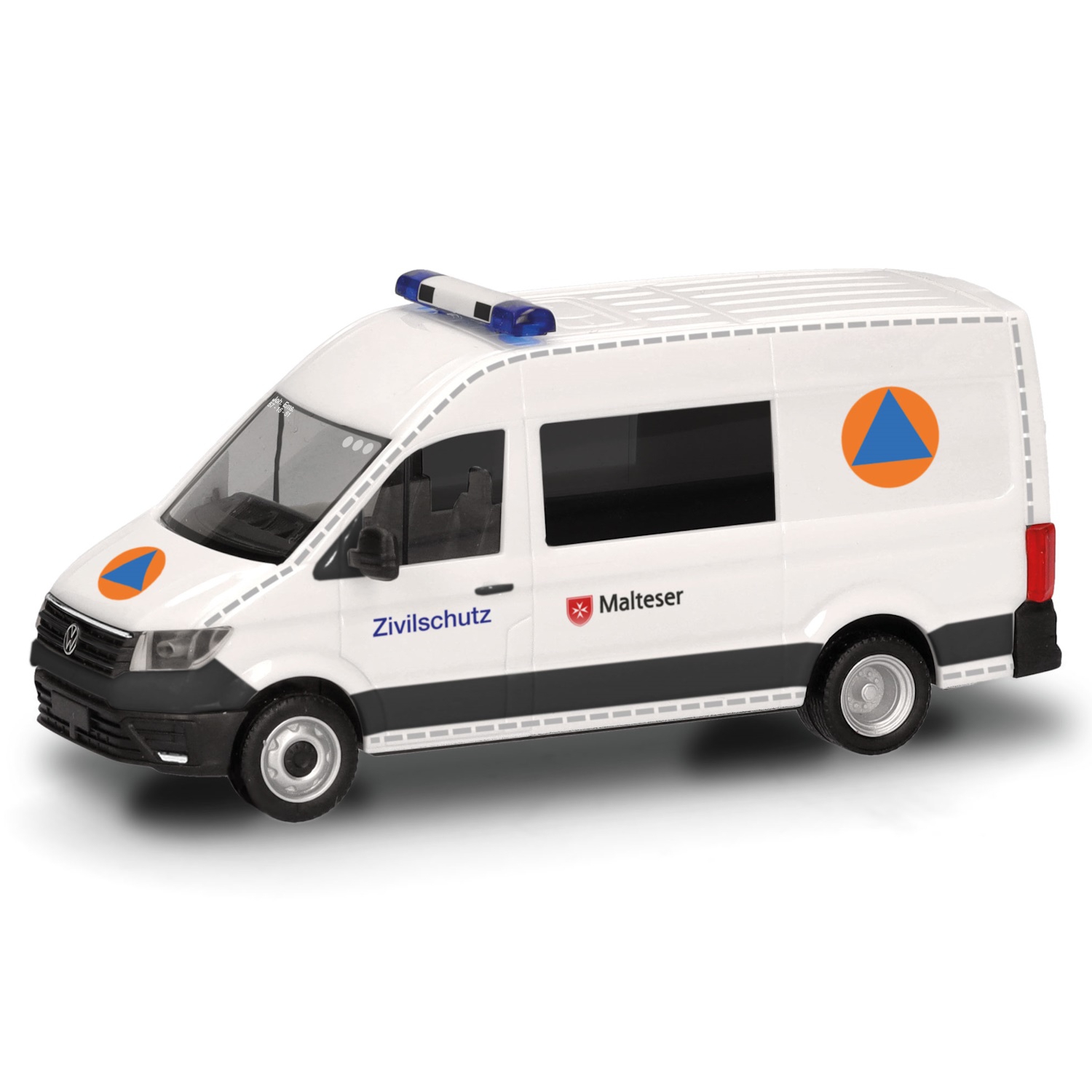 097963 - Herpa - Volkswagen VW Crafter Halbbus "Malteser / Zivilschutz"