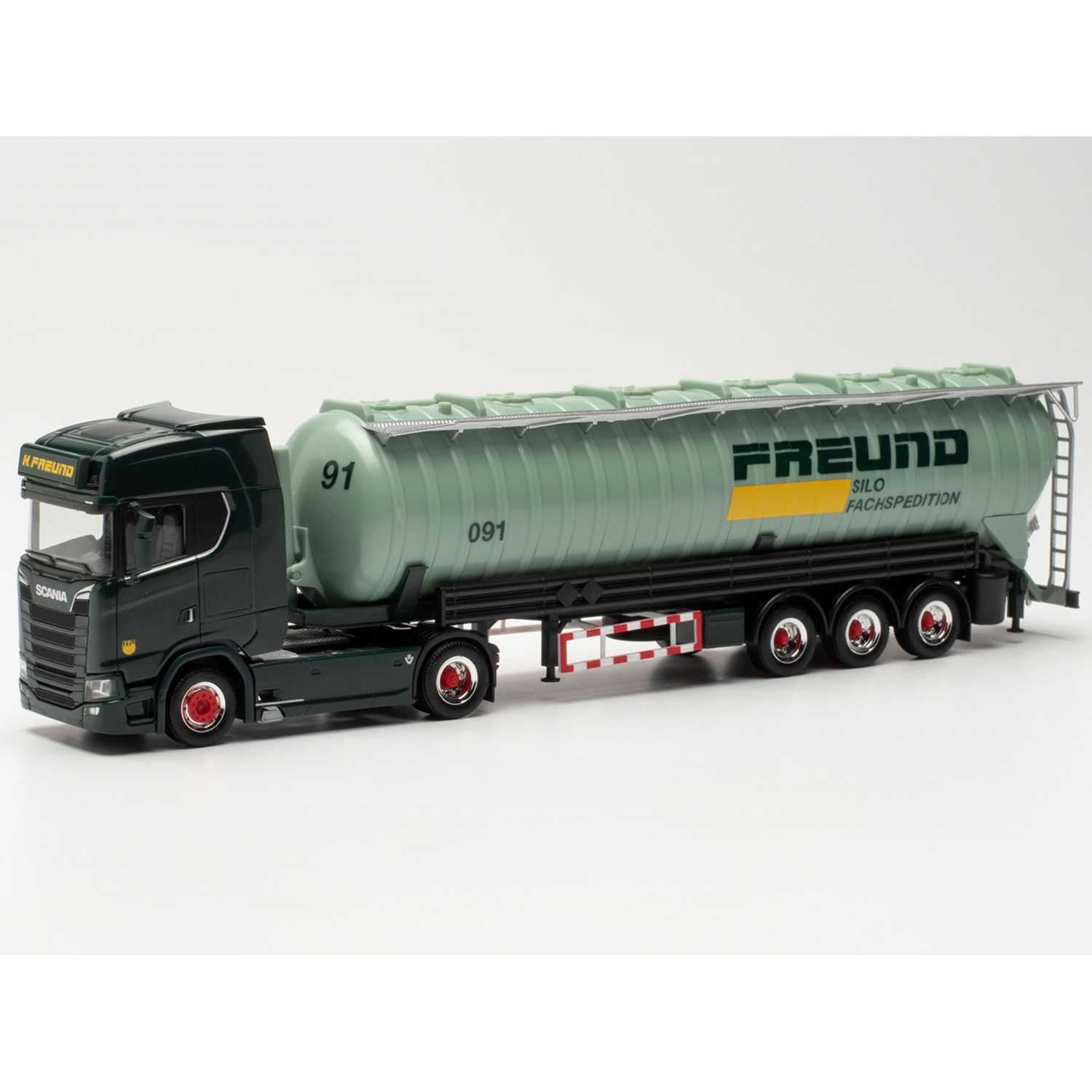 315166 - Herpa - Scania CS20 Highline with ADR suction bulk trailer - Freund