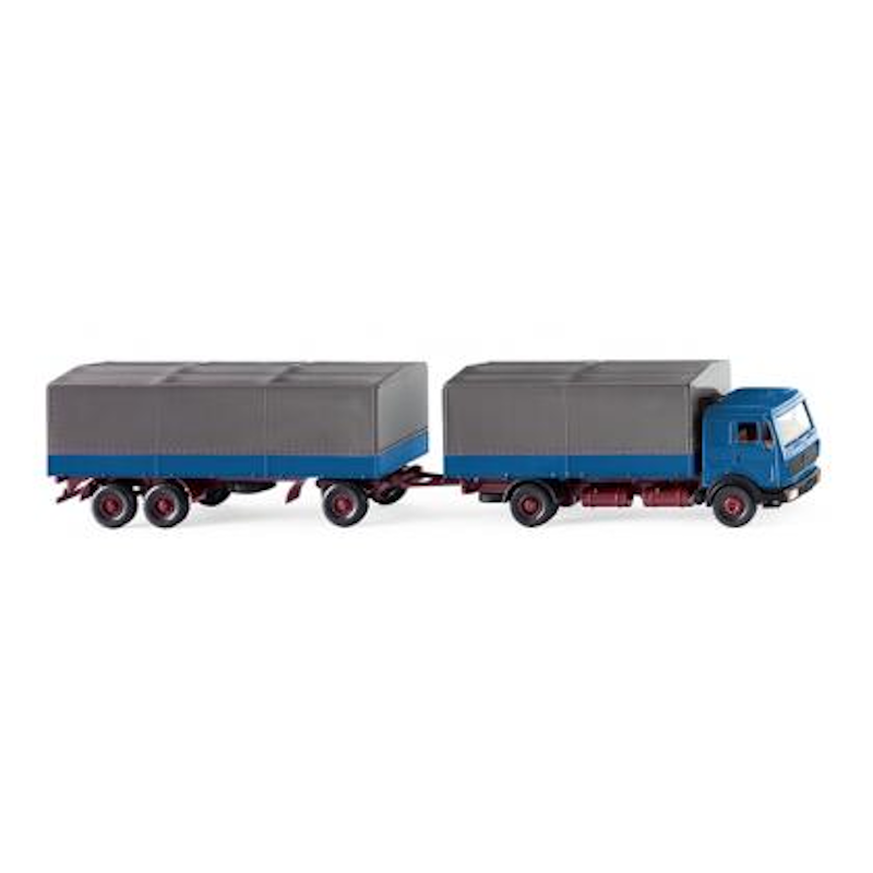 045501 - Wiking - Mercedes-Benz truck trailer (MB NG) - azur blue