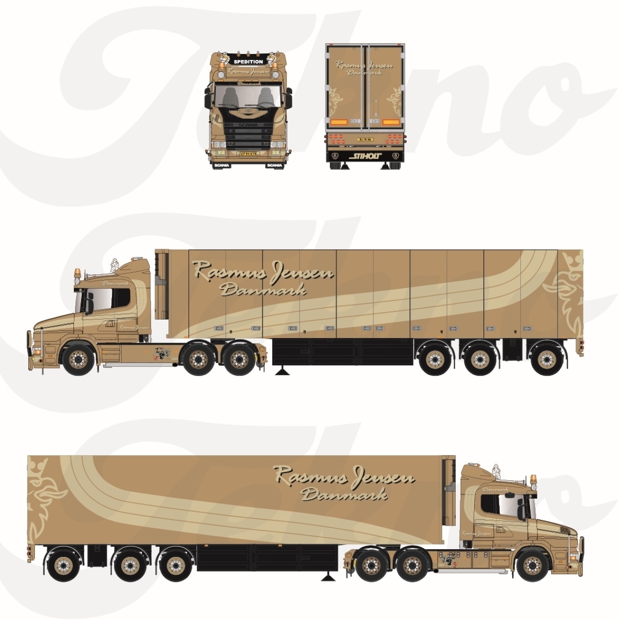 86458 - Tekno - Scania 4-serie Torpedo 6x2 with reefer trailer 3axle  - Rasmus Jensen - DK -