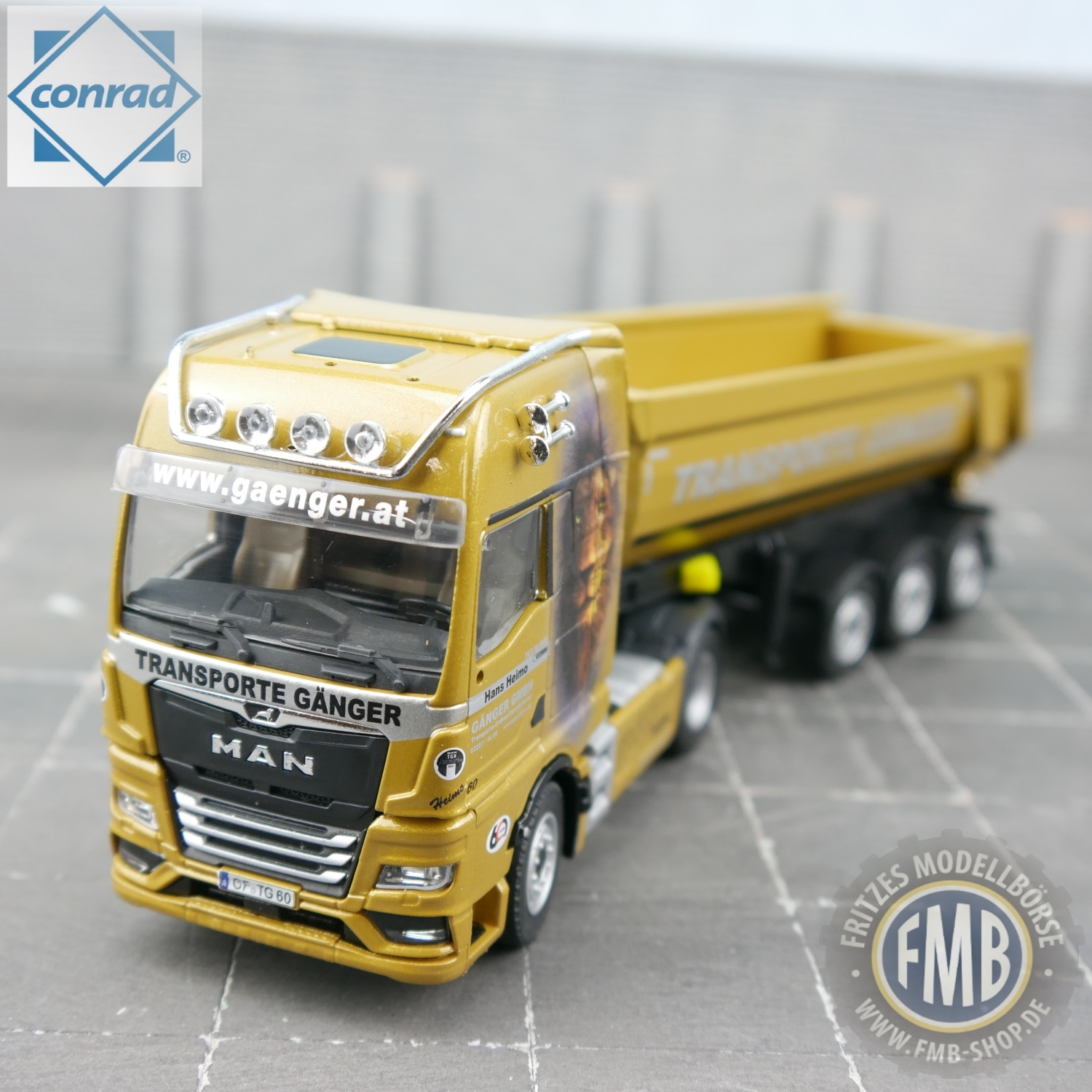 80231/01 - Conrad - MAN TGX GX with 3axle Schwarzmüller round trough - Gänger - AT -