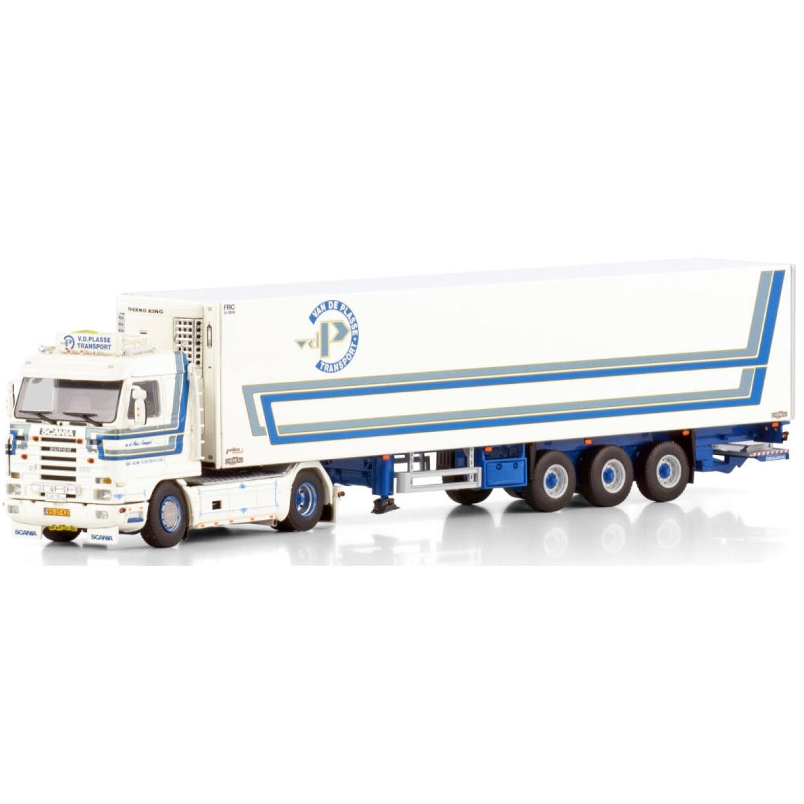 01-4305 - WSI - Scania 3 series Streamline 4x2 mit 3achs Kühlauflieger - van de Plasse - NL -