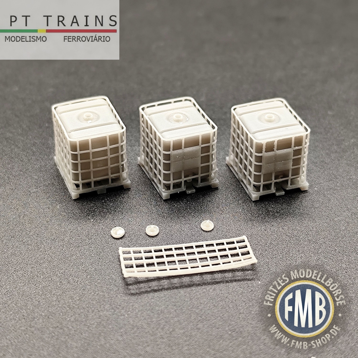 2411223 - PT-Trains - IBC Container 1000l grey - 3 pieces