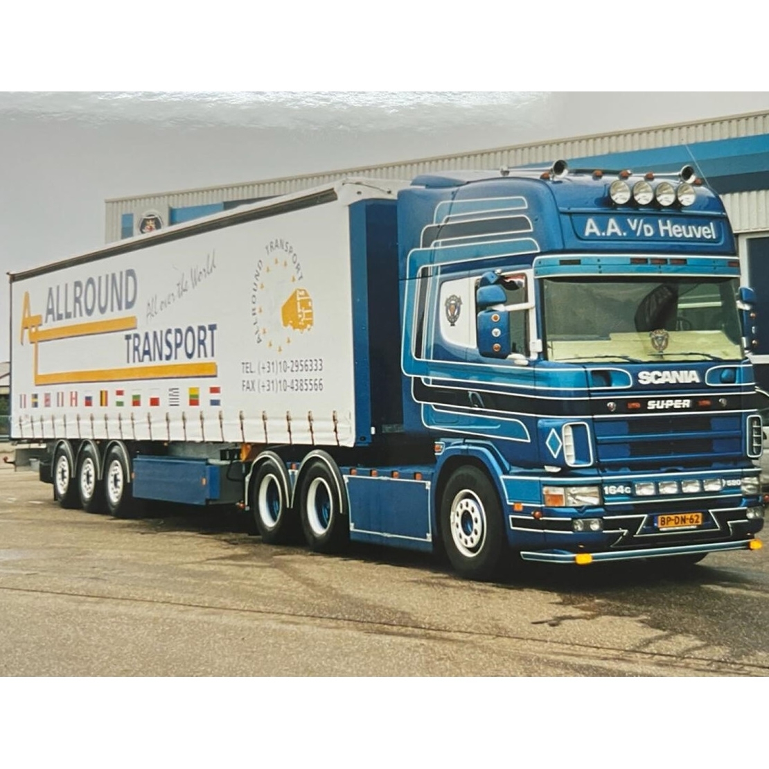 01-4625 - WSI - Scania 4 serie TL 6x2 mit 3achs Planenauflieger - A.A. vd Heuvel - NL -