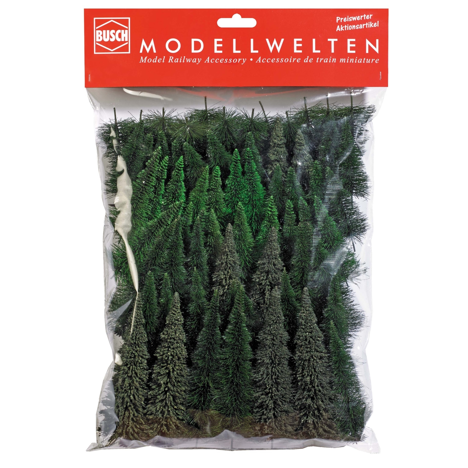 9766 - Busch - 65 Fir trees (75-135 mm)