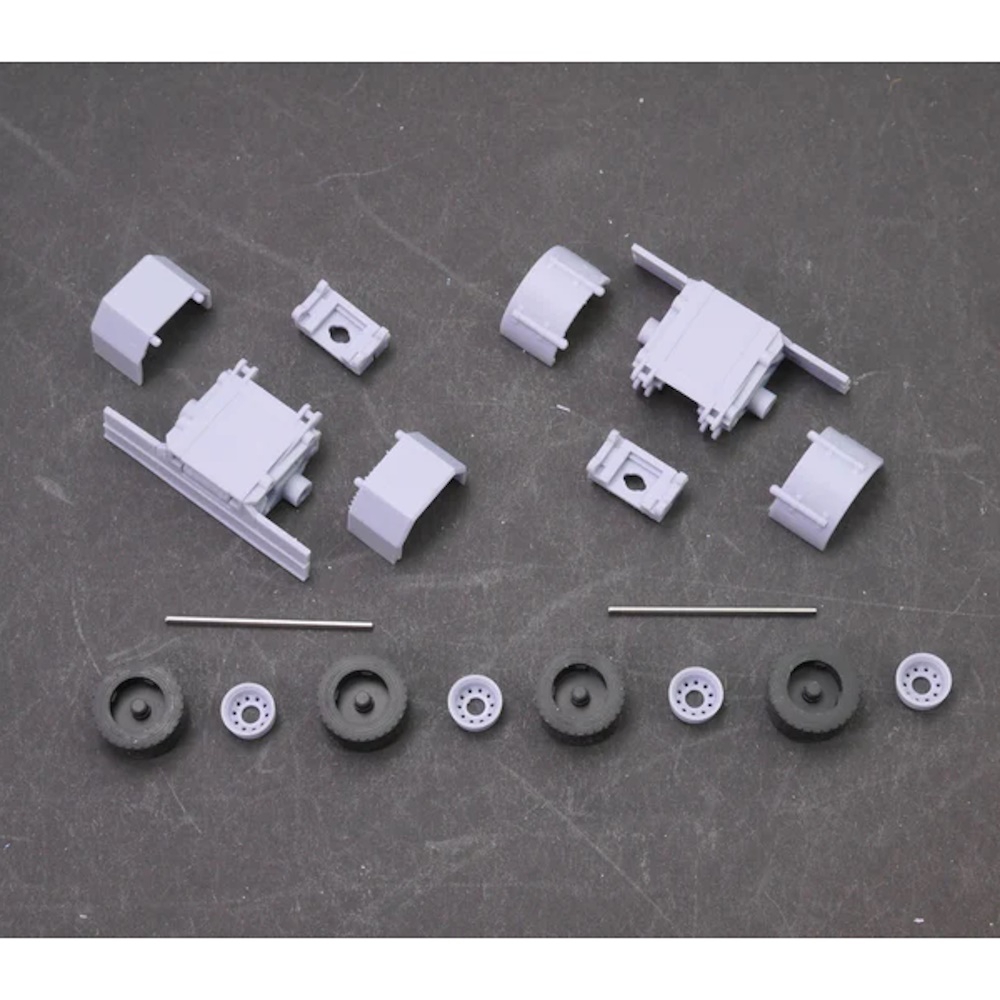 EM657 - Elbe-Modell Bausatz - 2 Zusatzachsen mit 19,5" Radsatz, eckige & runde Kotflügel