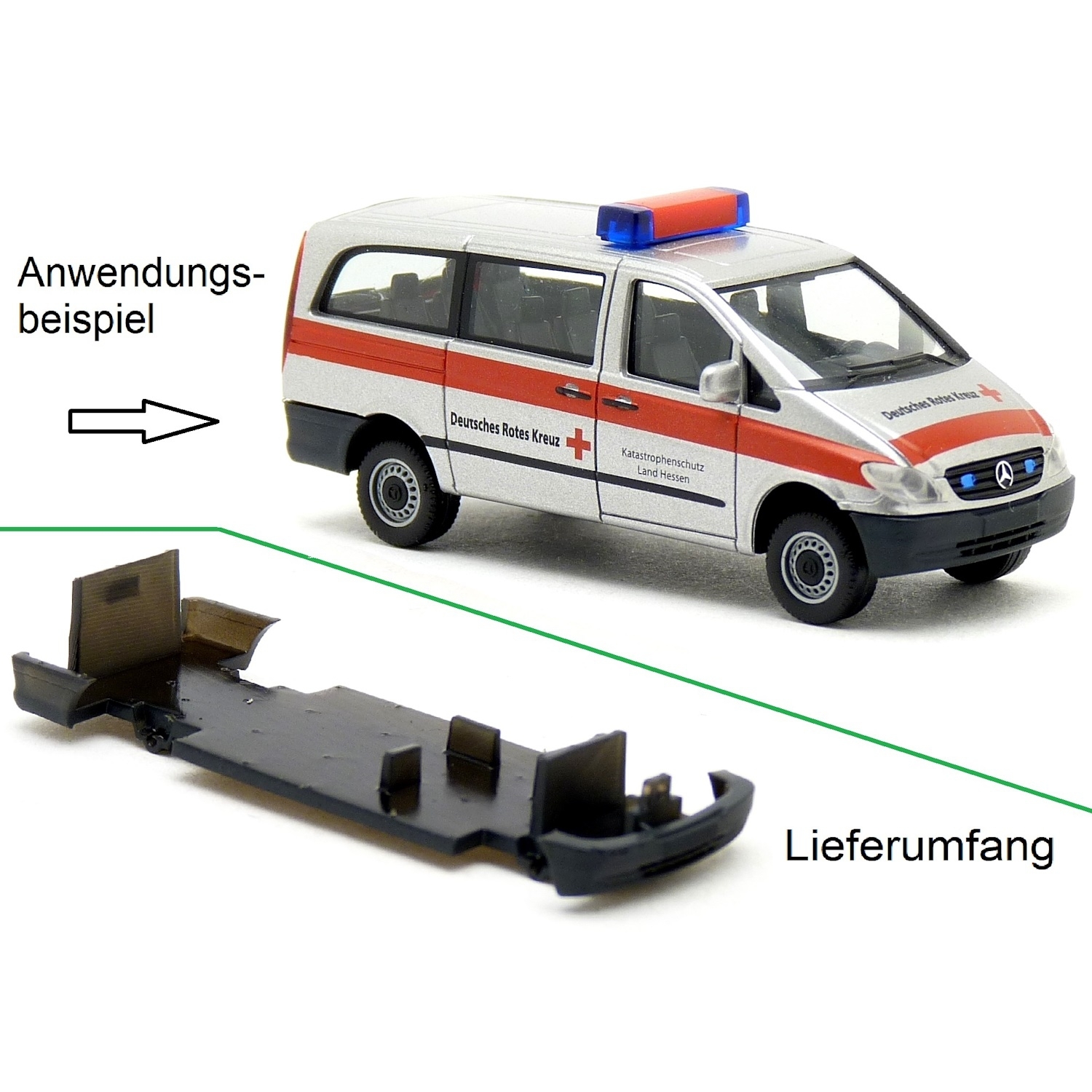 90170 - Mickon - Bodenplatte mit Höherlegung für Herpa MB Vito `03 - `10 - 1 Stück