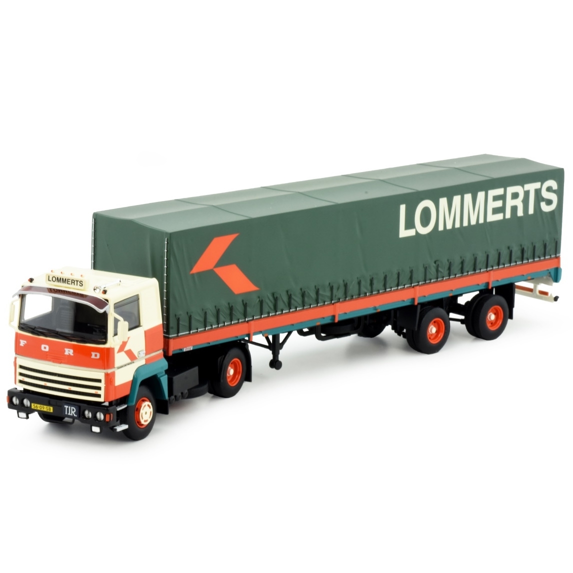 84843 - Tekno - Ford Transcontinental with curtainside trailer 2axle - Lommerts - NL -