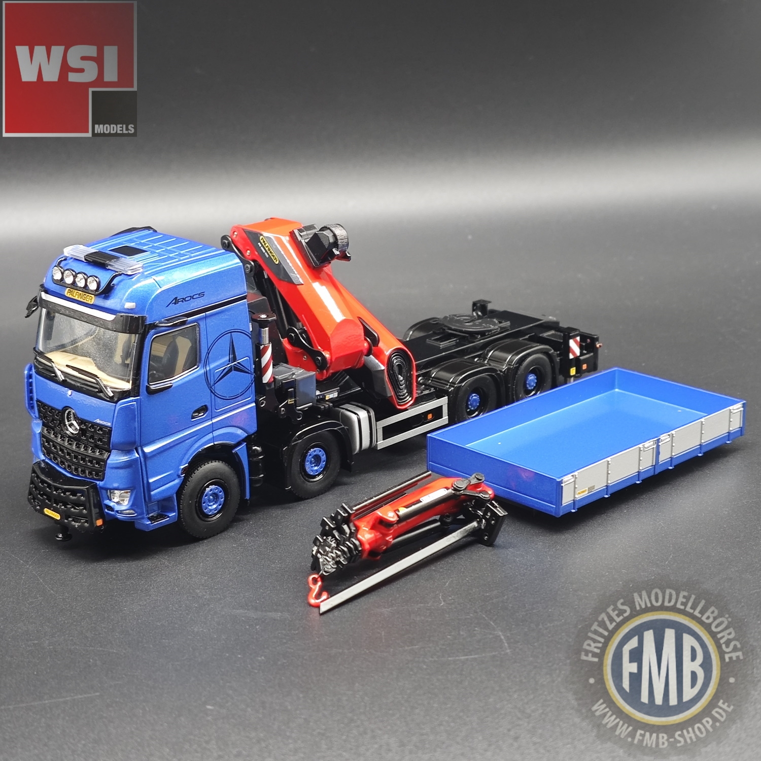 02-3566 - WSI - Mercedes-Benz Arocs MP5 8x4 + Pritsche mit Palfinger Kran PK 1650TEC + Jib