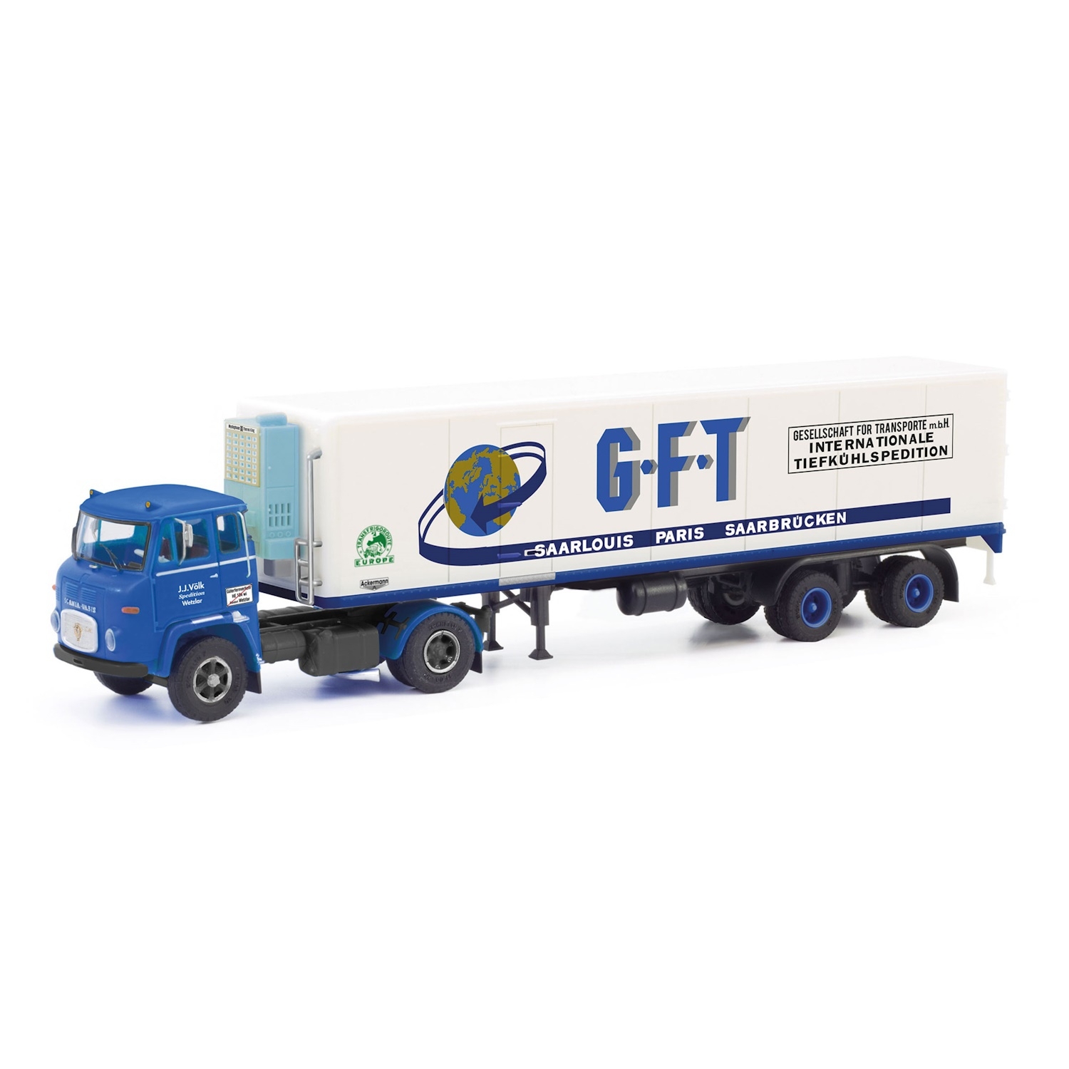 87MBS026239 - Herpa - Scania Vabis LB 76 with sidedoor reefer box trailer "GFT Wetzlar"