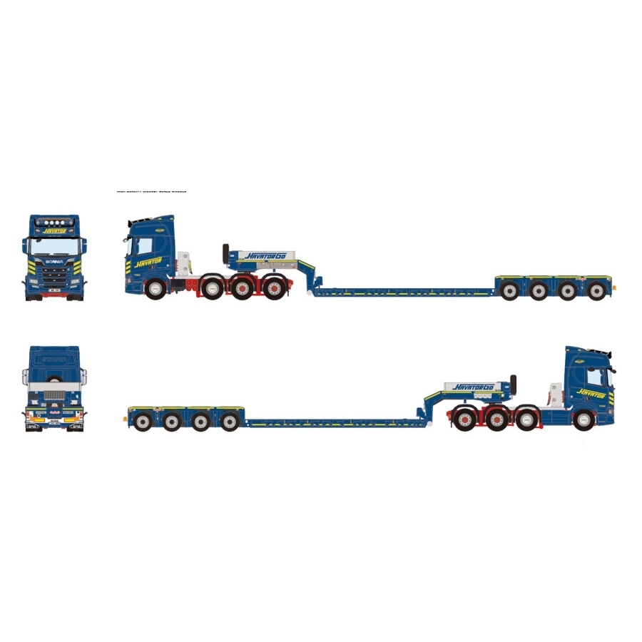 01-4383 - WSI - Scania R HL 8x4 mit 4achs Tieflader - Havator - FIN -