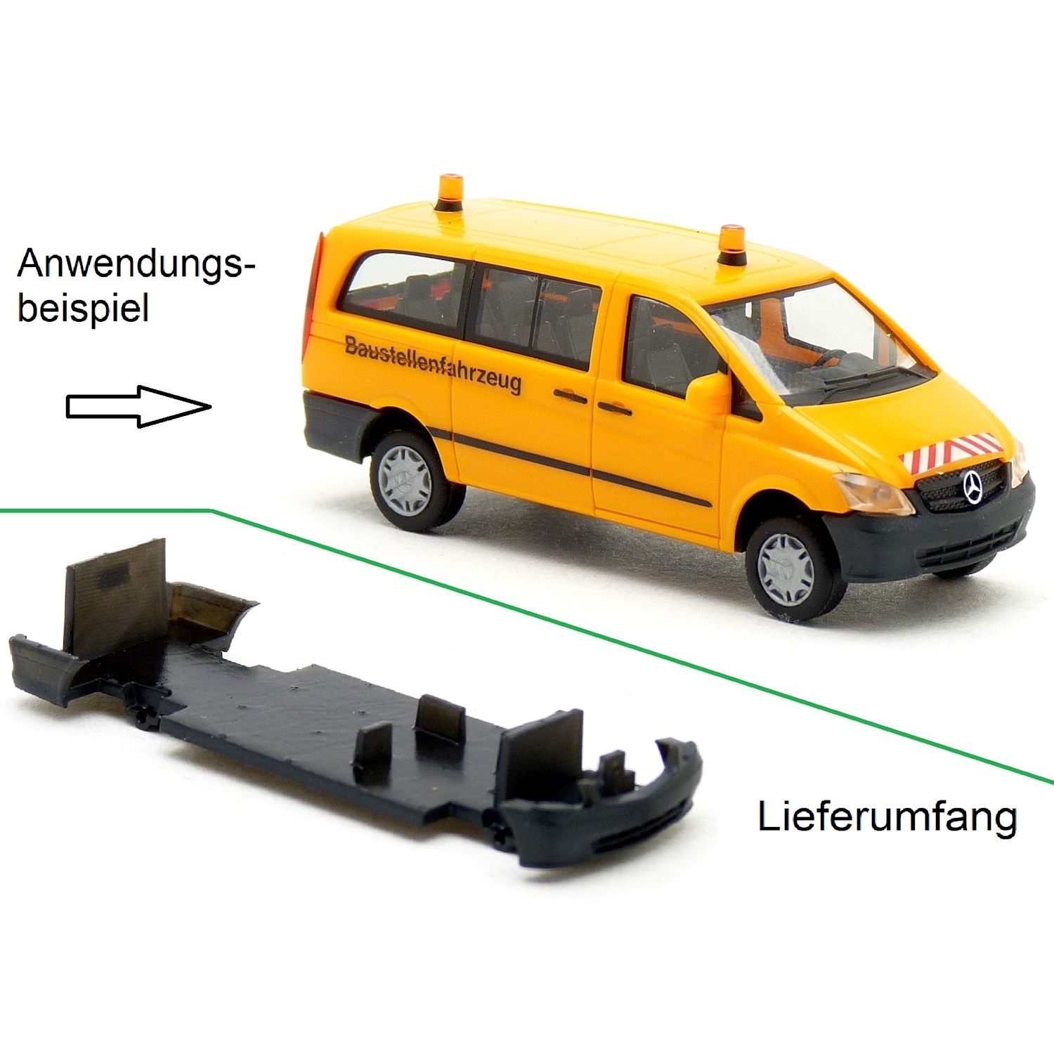 90171 - Mickon - Base plate with integrated lift kit for Herpa MB Vito `10 - `14 - 1 piece