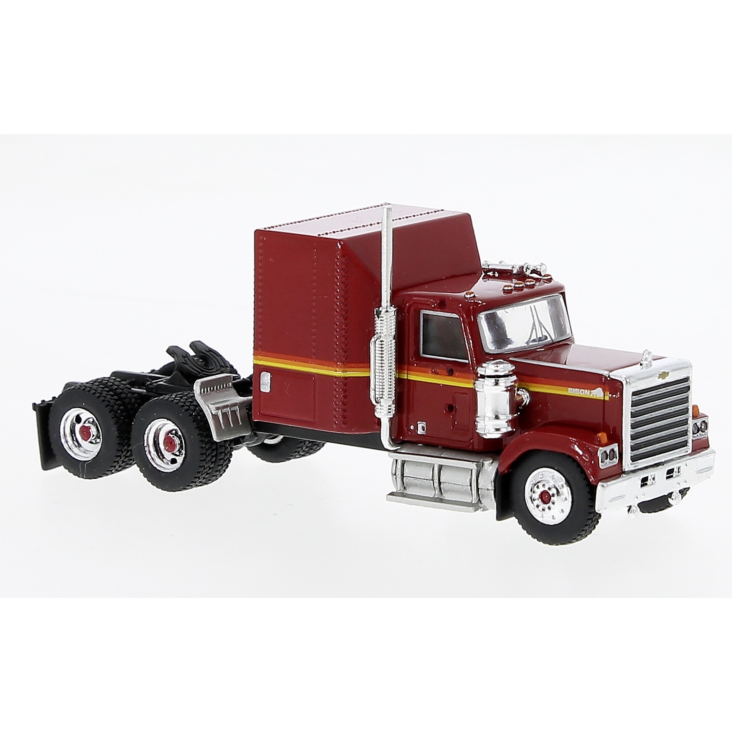 85784 - Brekina - Chevrolet Bison 3axle truck tractor `1980, red