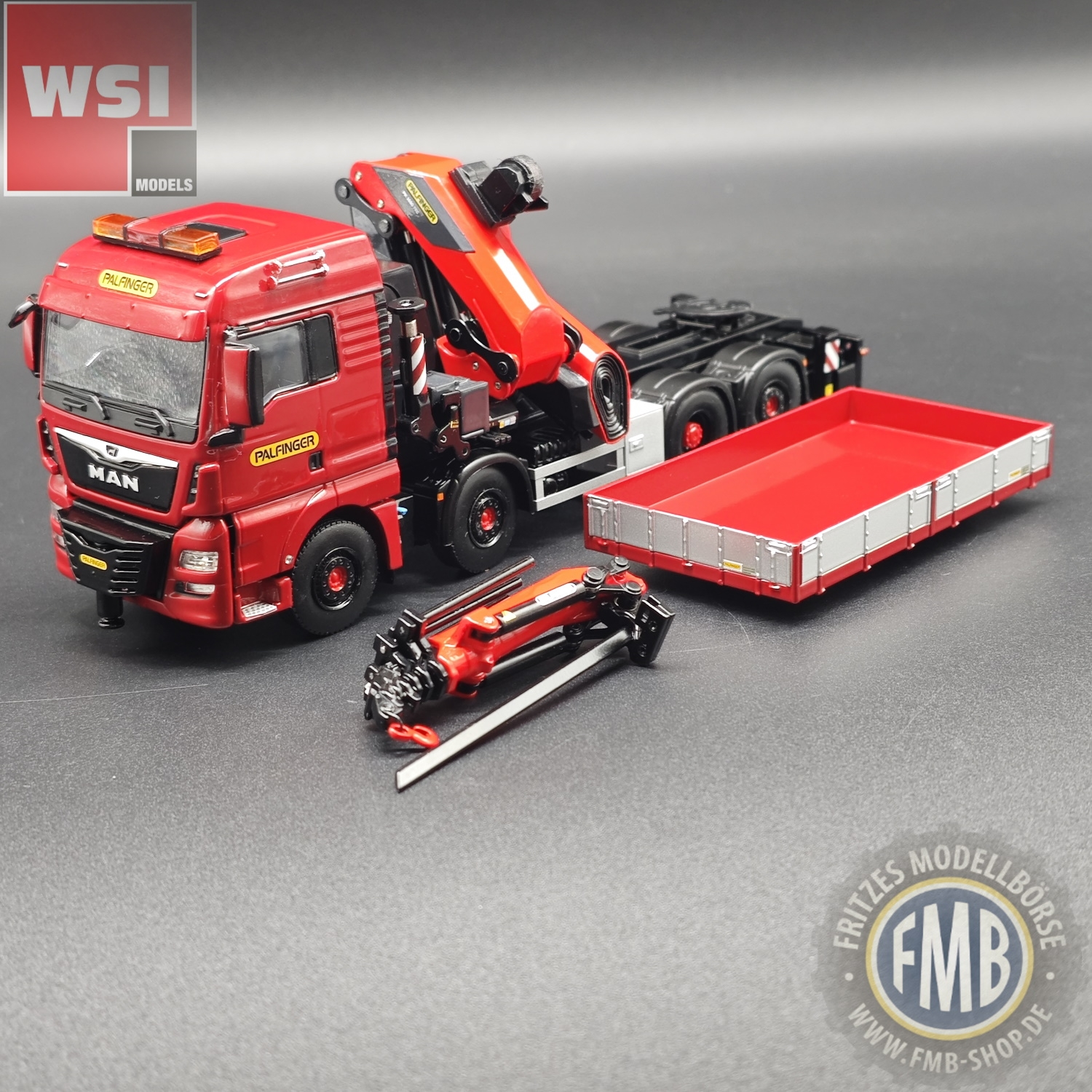 02-3565 - WSI - MAN TGX XLX 8x2 Euro 6C Facelift+Pritsche mit Palfinger Kran PK 1650TEC + Jib