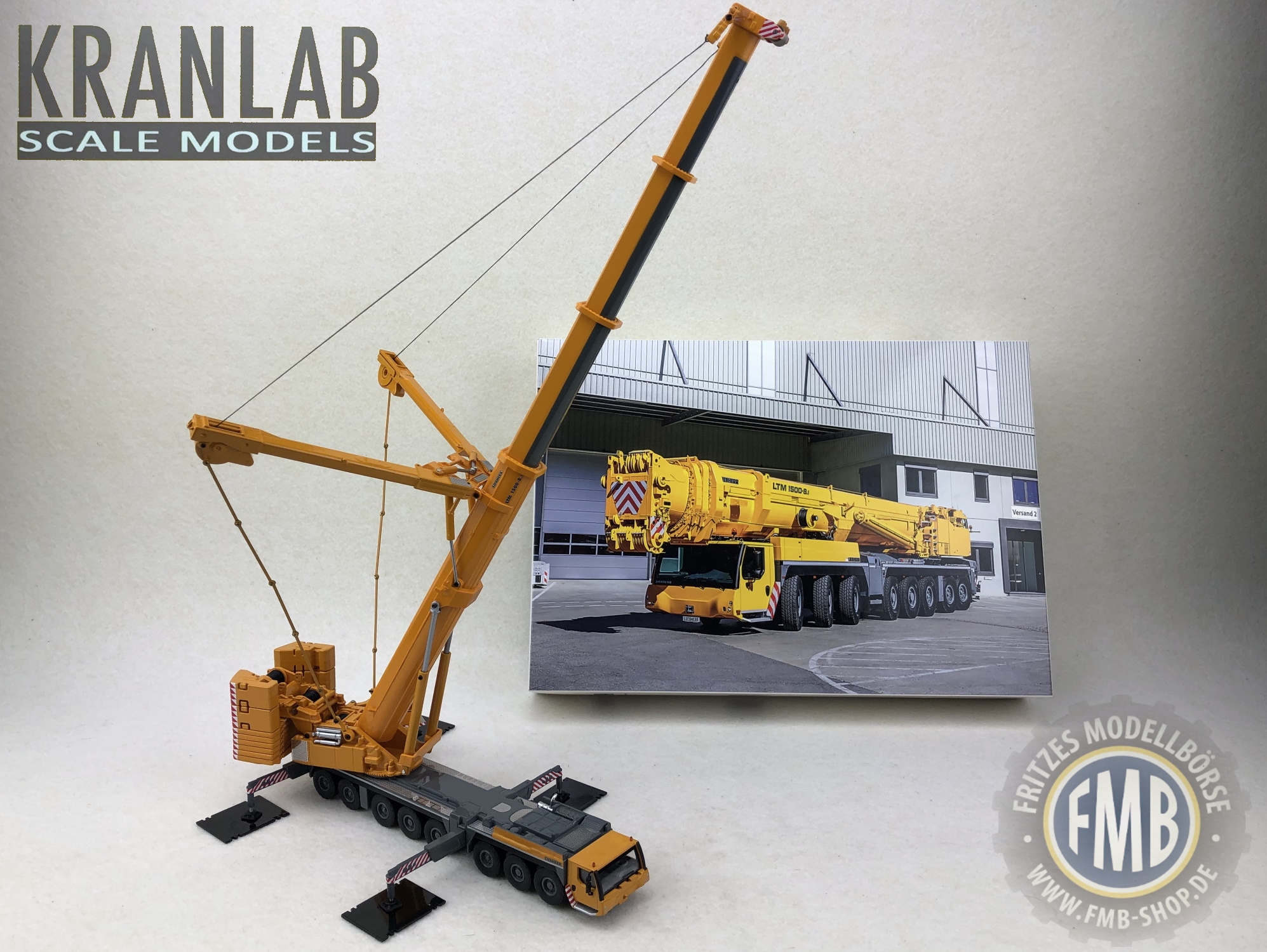 KR5003 - Kranlab - Liebherr LTM 1500-8.1 Mobilkran, gelb