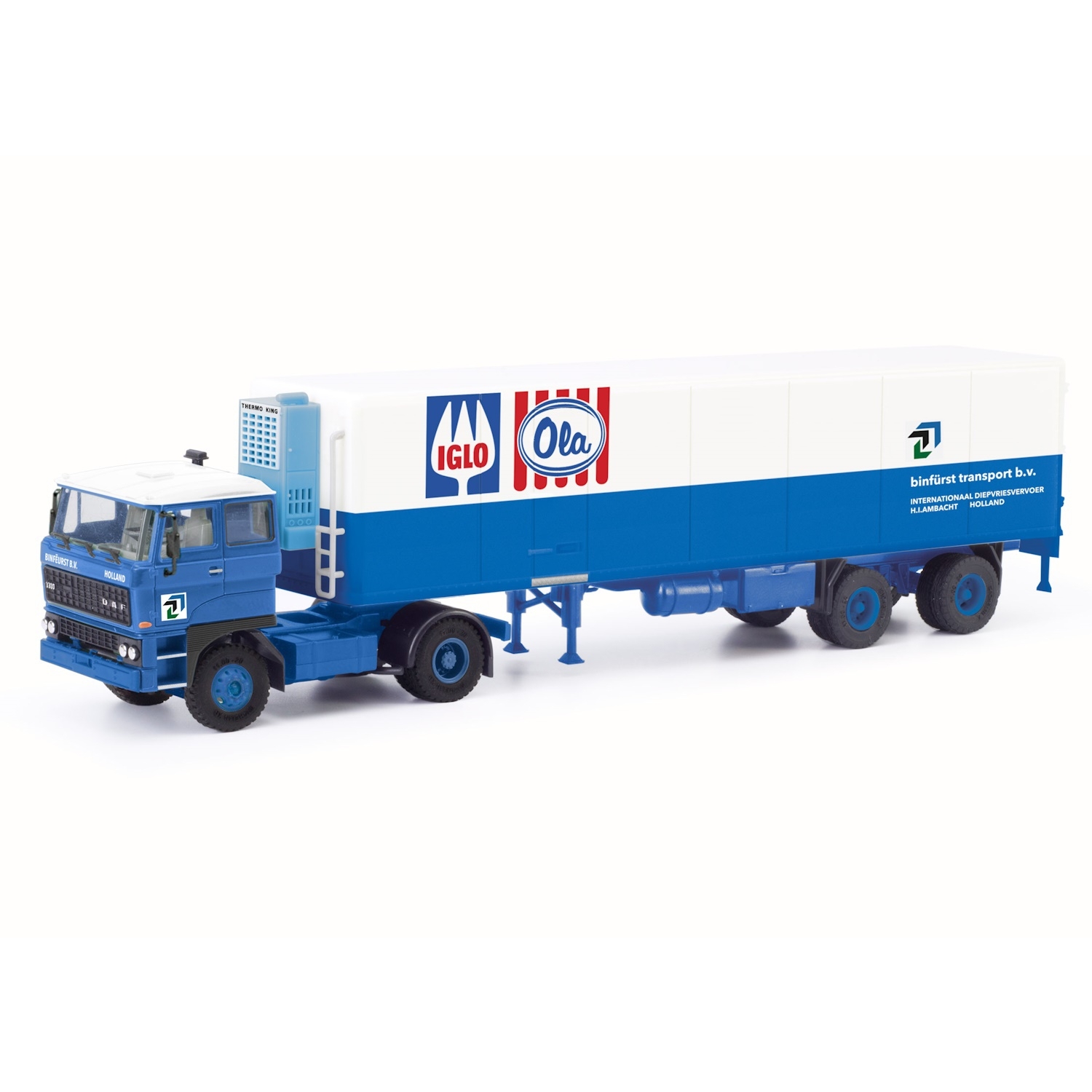 87MBS026321 - Herpa - DAF 2800 with reefer box semitrailer "Binfürst / IGLO" NL