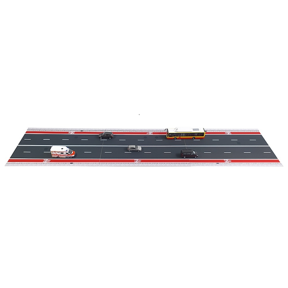 8711 - A4 Streets - Stadtstraße, 2-spurig mit Radweg  (3 Platten A4= 89,1x21cm)