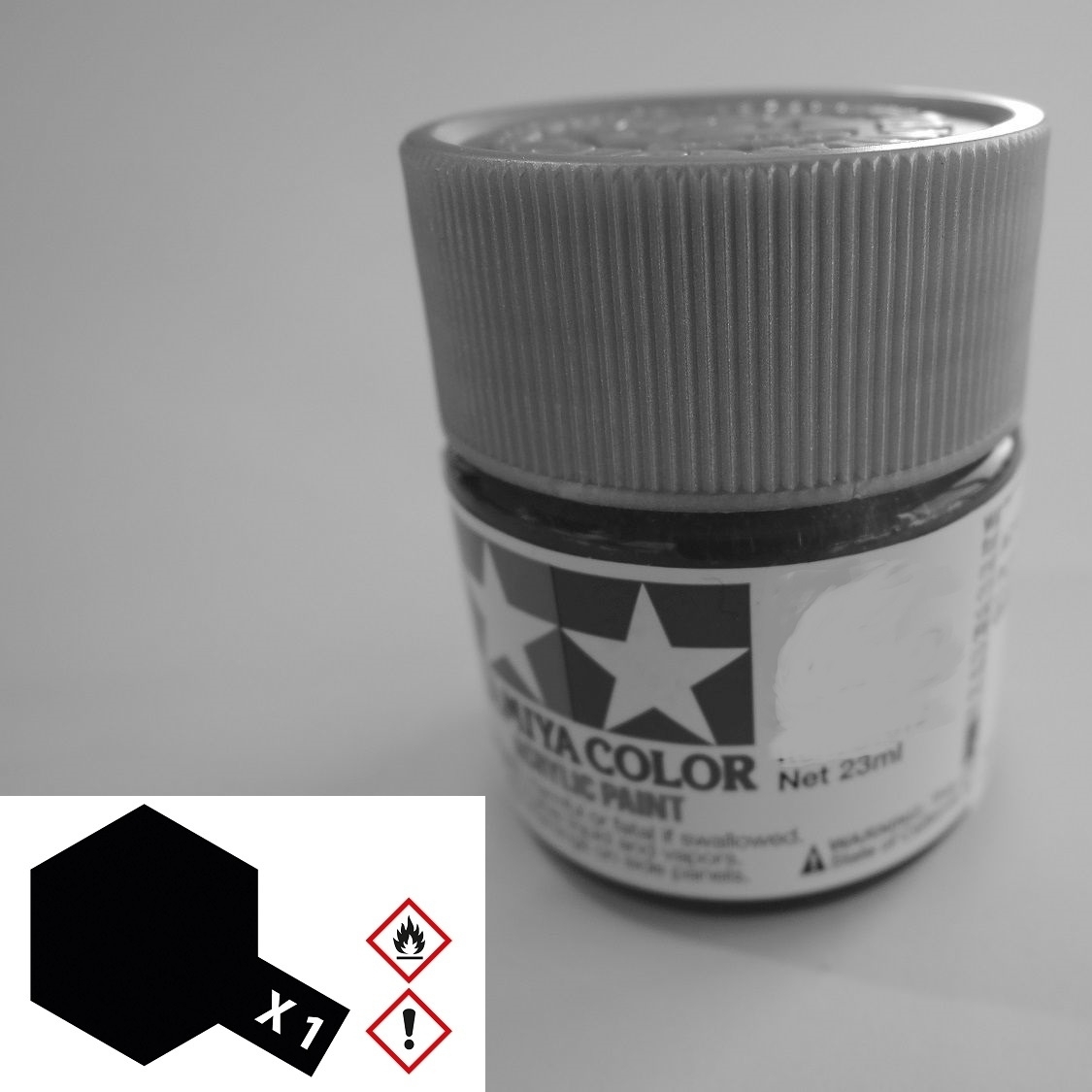 81001 - Tamiya - Acrylfarbe 23ml, schwarz glänzend X-1