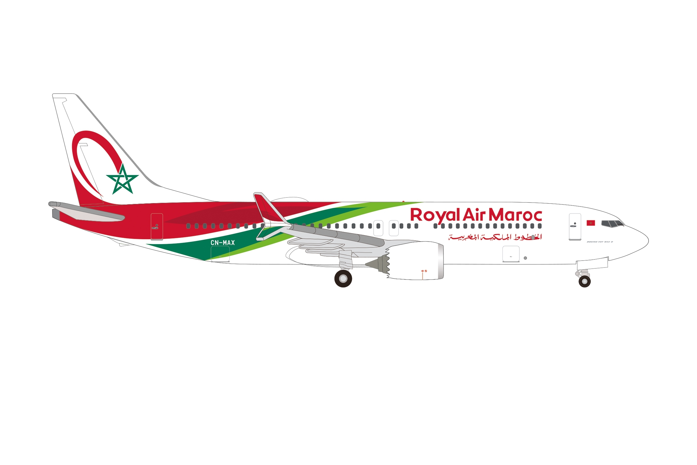 537797 - Herpa Wings - Royal Air Maroc Boeing 737 Max 8 - CN-MAX -