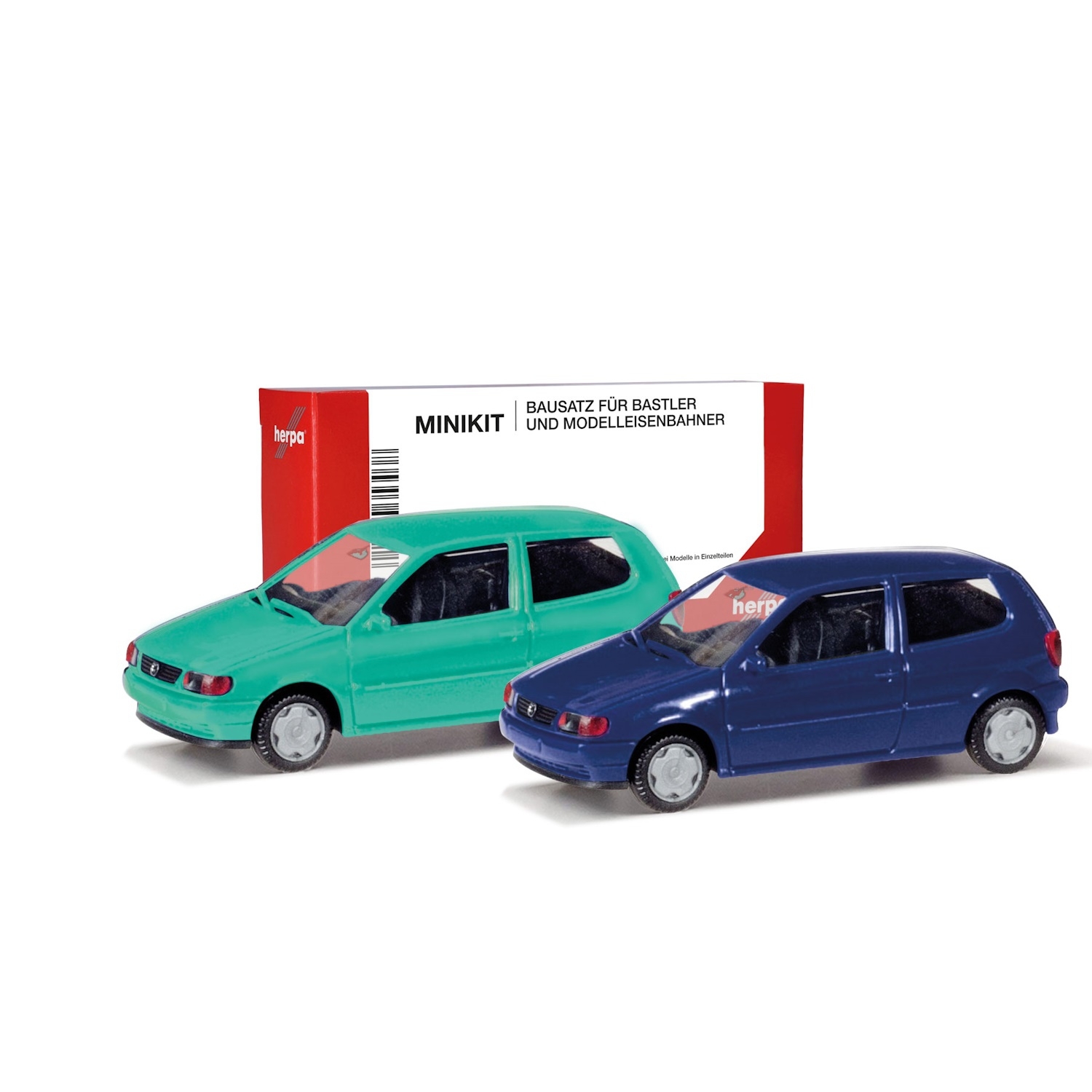 012140-007 - Herpa MiniKit - 2x Volkswagen VW Polo 6N 2türig (pistaziegrün + chagallblau)