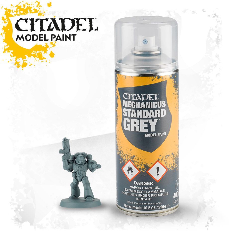 62-26 - CITADEL -  SPRAYS MECHANICUS STANDARD GREY PRIMER 400ml - Grundierung grau grün