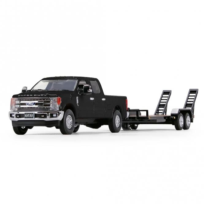 F5472 - First Gear - Ford F-250 Super Duty Pickup Truck with trailer, black