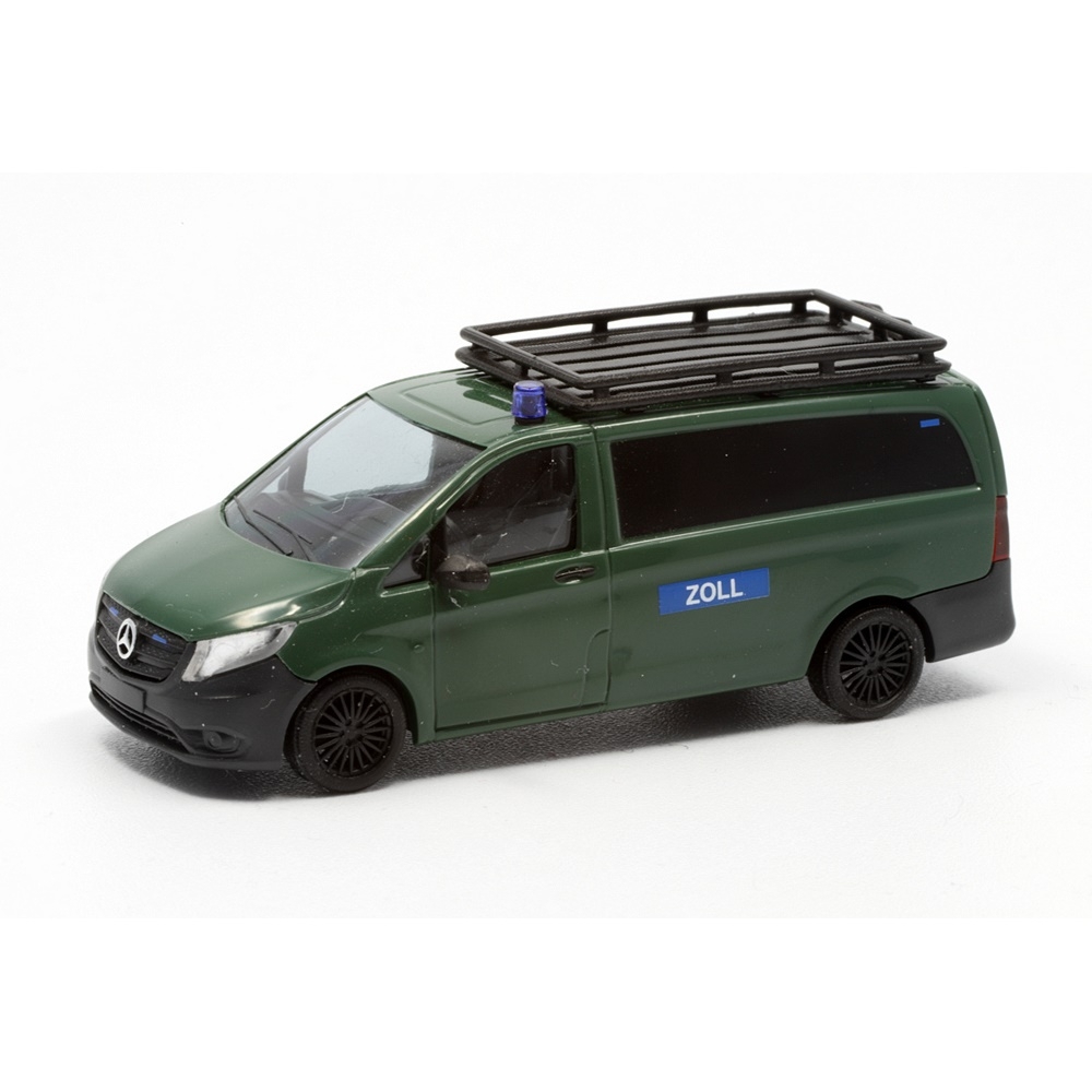 51100-195 - Busch - Mercedes-Benz Vito `14 Bus with roof rack "Zoll / ZUZ", granite green