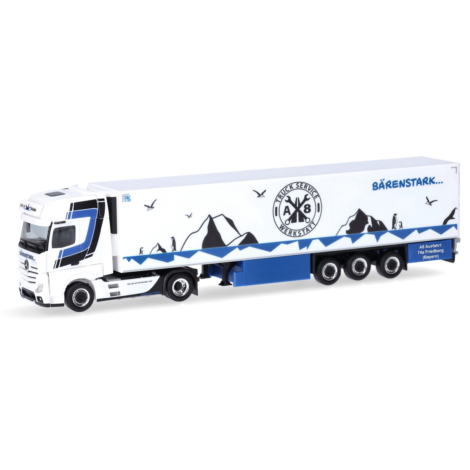 317320 - Herpa - Mercedes-Benz Actros `18 GigaSpace with reefer box semitrailer "Trio-Trans"