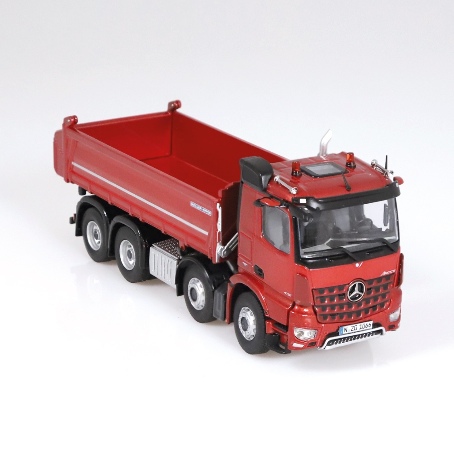 1066/10 - NZG - Mercedes-Benz Arocs M 8x4 Meiller Kipper - rot metallic-