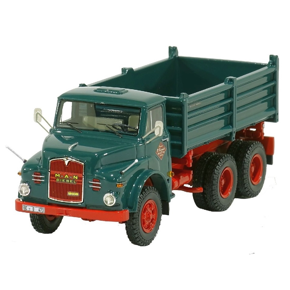 G0000518 - GMTS - MAN Hauber 19.230 DHKA 6x6 tipper - green RAL 6004 with red chassis -