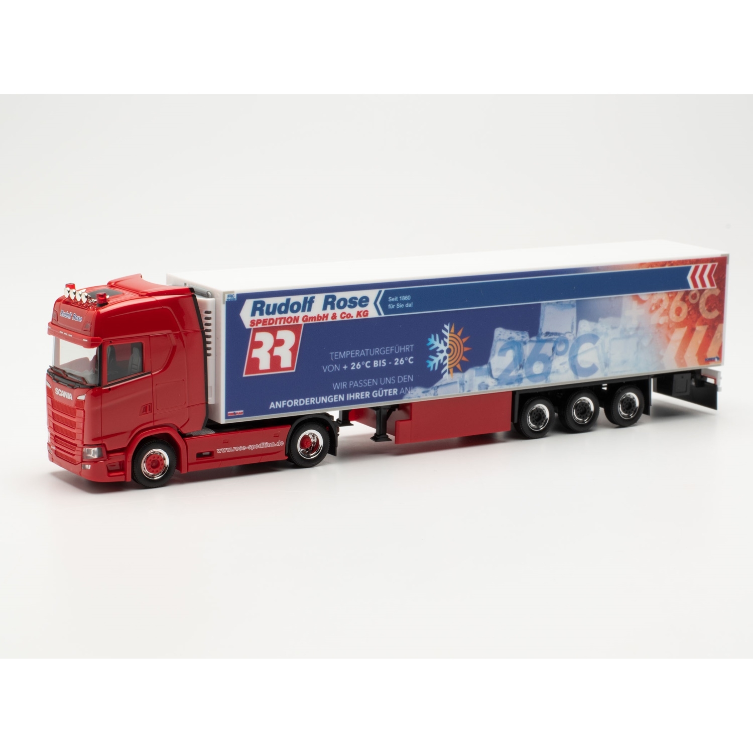 315005 - Herpa - Scania CS Highline Kühlkoffer-Sattelzug "Spedition Rose / Trucker Babe Manu"