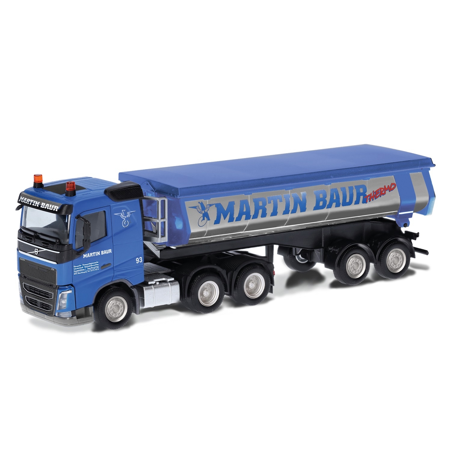 317979 - Herpa - Volvo FH4 6x4 with thermal halfpipe semitrailer "Martin Baur"