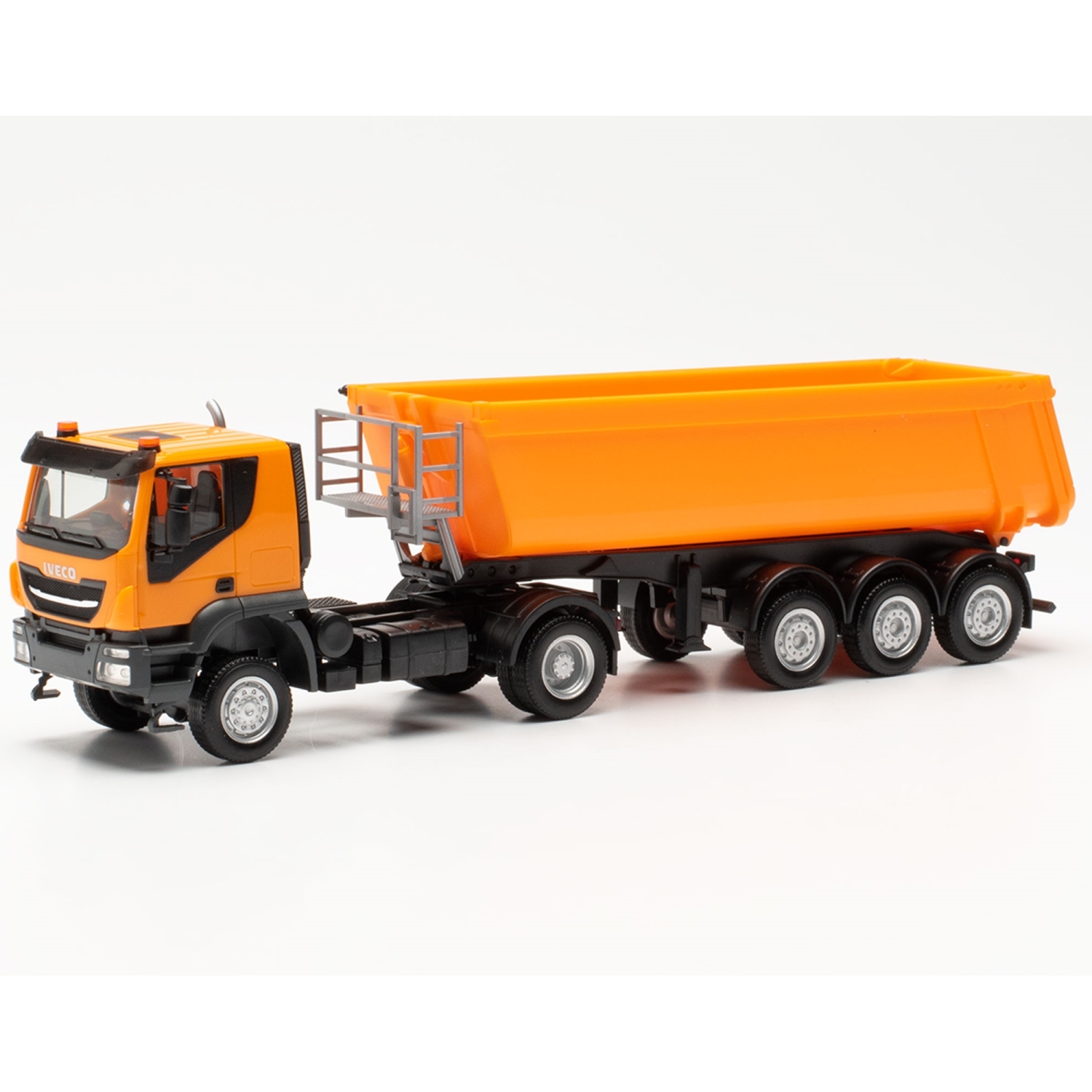 315111 - Herpa - Iveco Trakker 4x4 SCB Kipp-Sattelzug mit Stahlmulde, kommunalorange