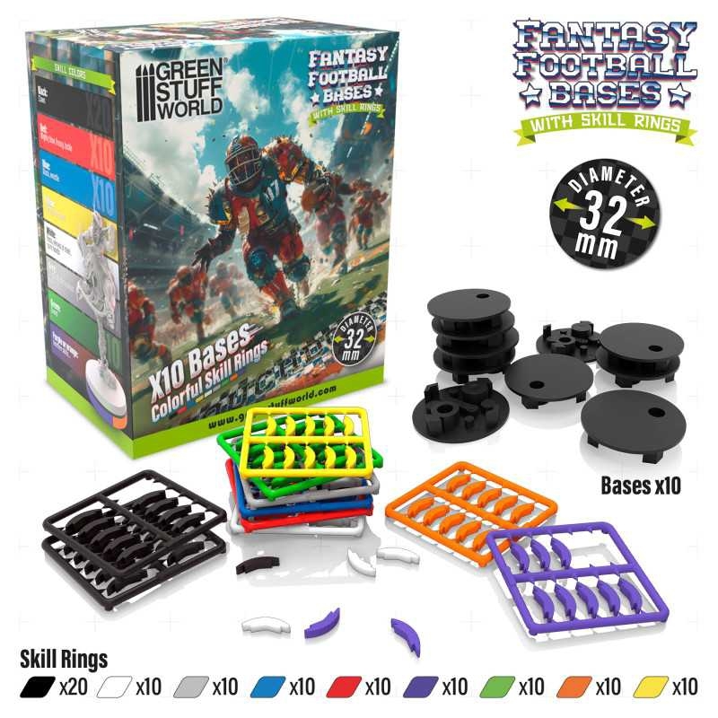 12891 - Green Stuff World - Blood Bowl Bases mit Skill Rings