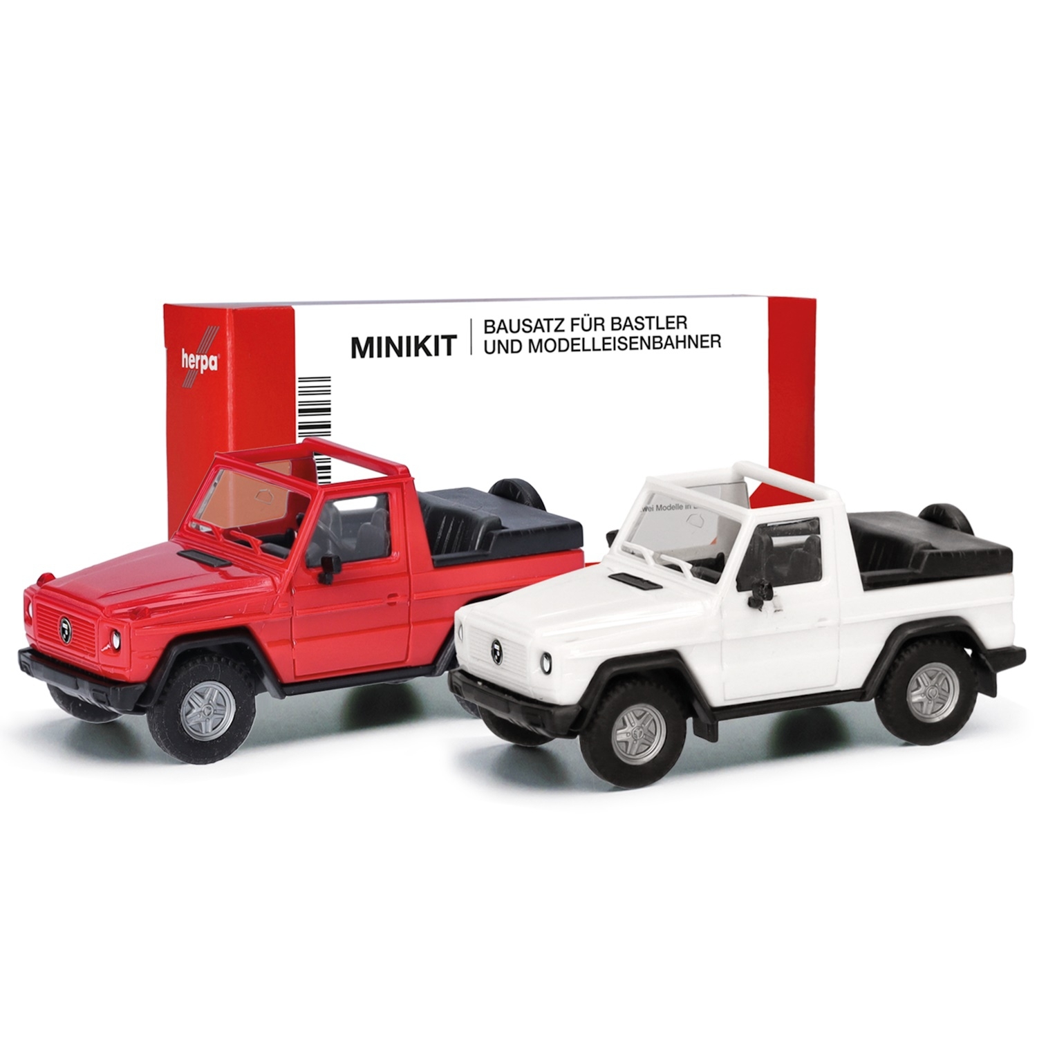 012744 - Herpa MiniKit - 2x Puch G-class `89 opened (red / white)